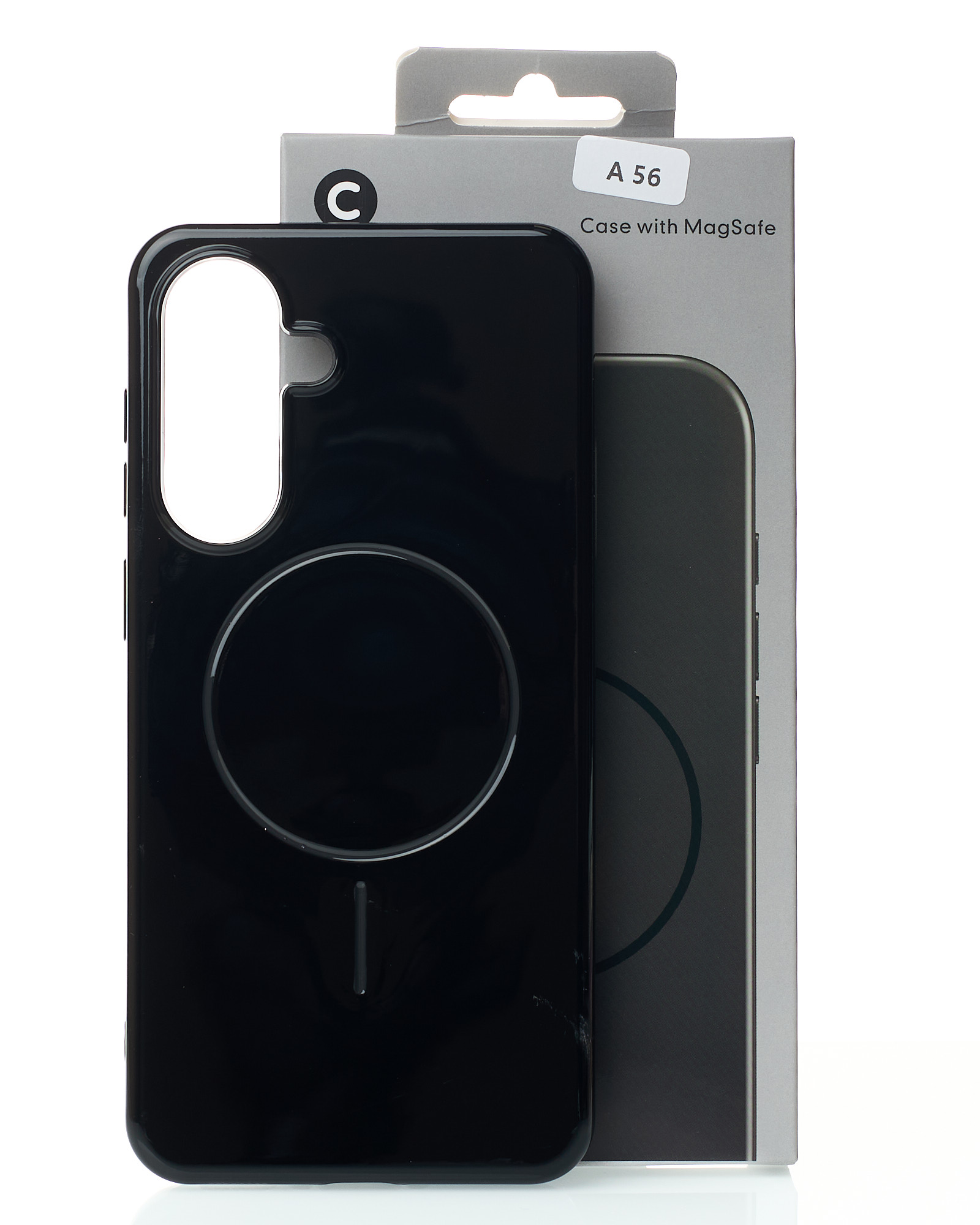 Силиконовый чехол Slim Ring Glamour с поддержкой MagSafe для Samsung A56 black