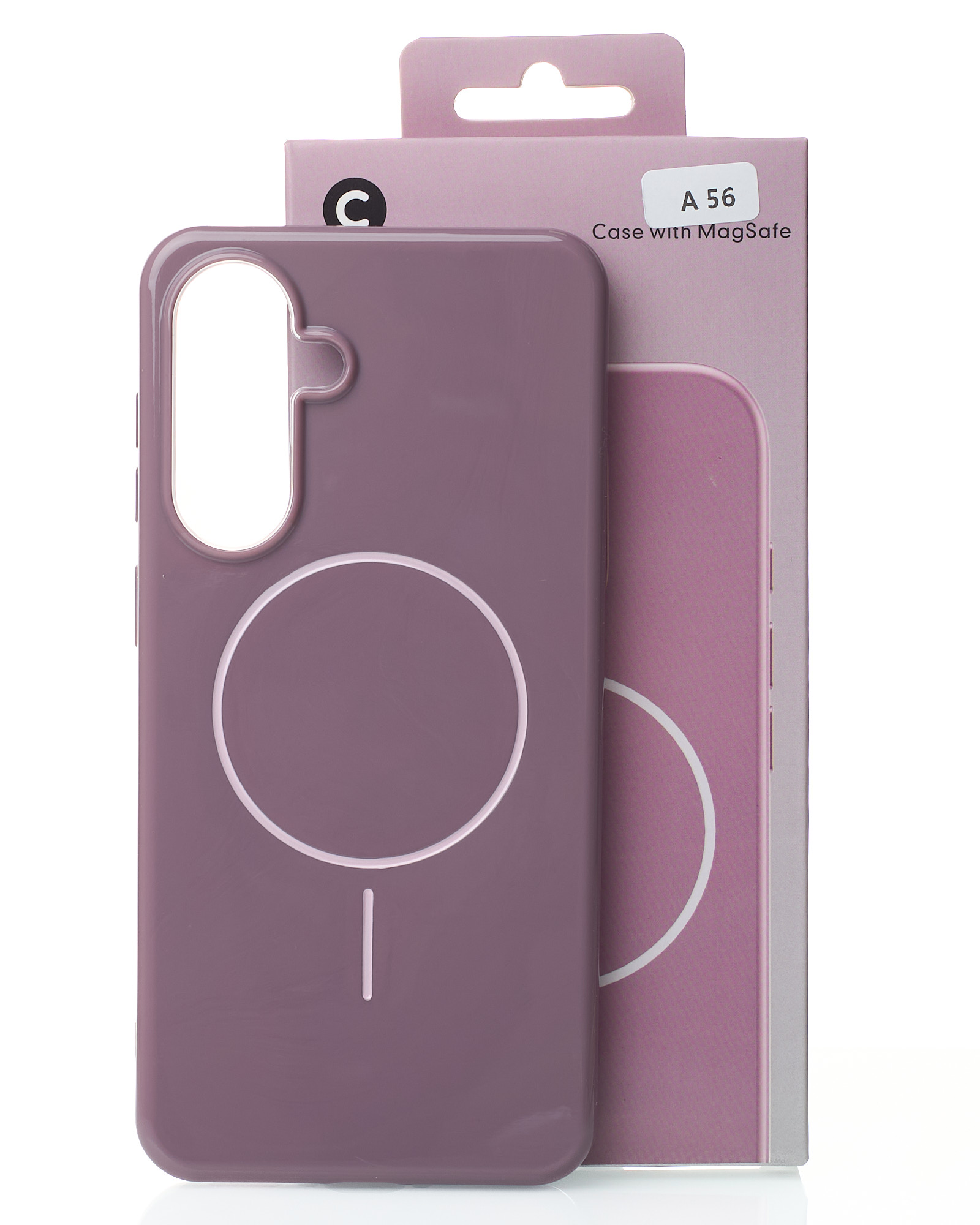 Силиконовый чехол Slim Ring Glamour с поддержкой MagSafe для Samsung A56 deep purple