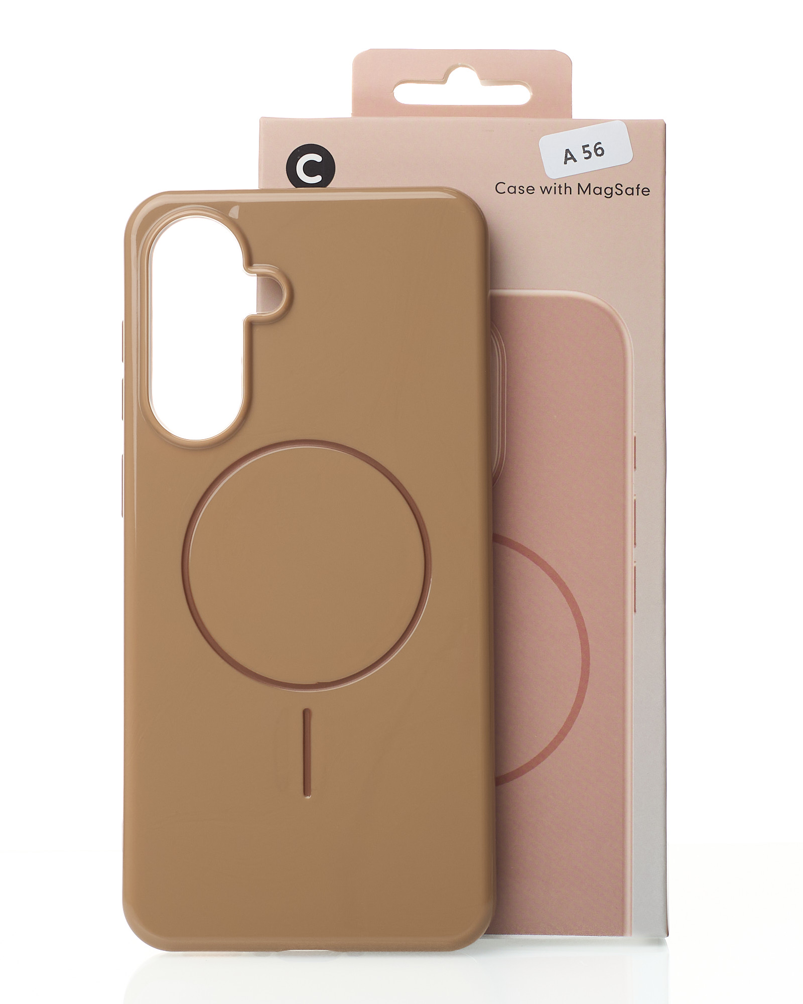 Силиконовый чехол Slim Ring Glamour с поддержкой MagSafe для Samsung A56 desert titanium