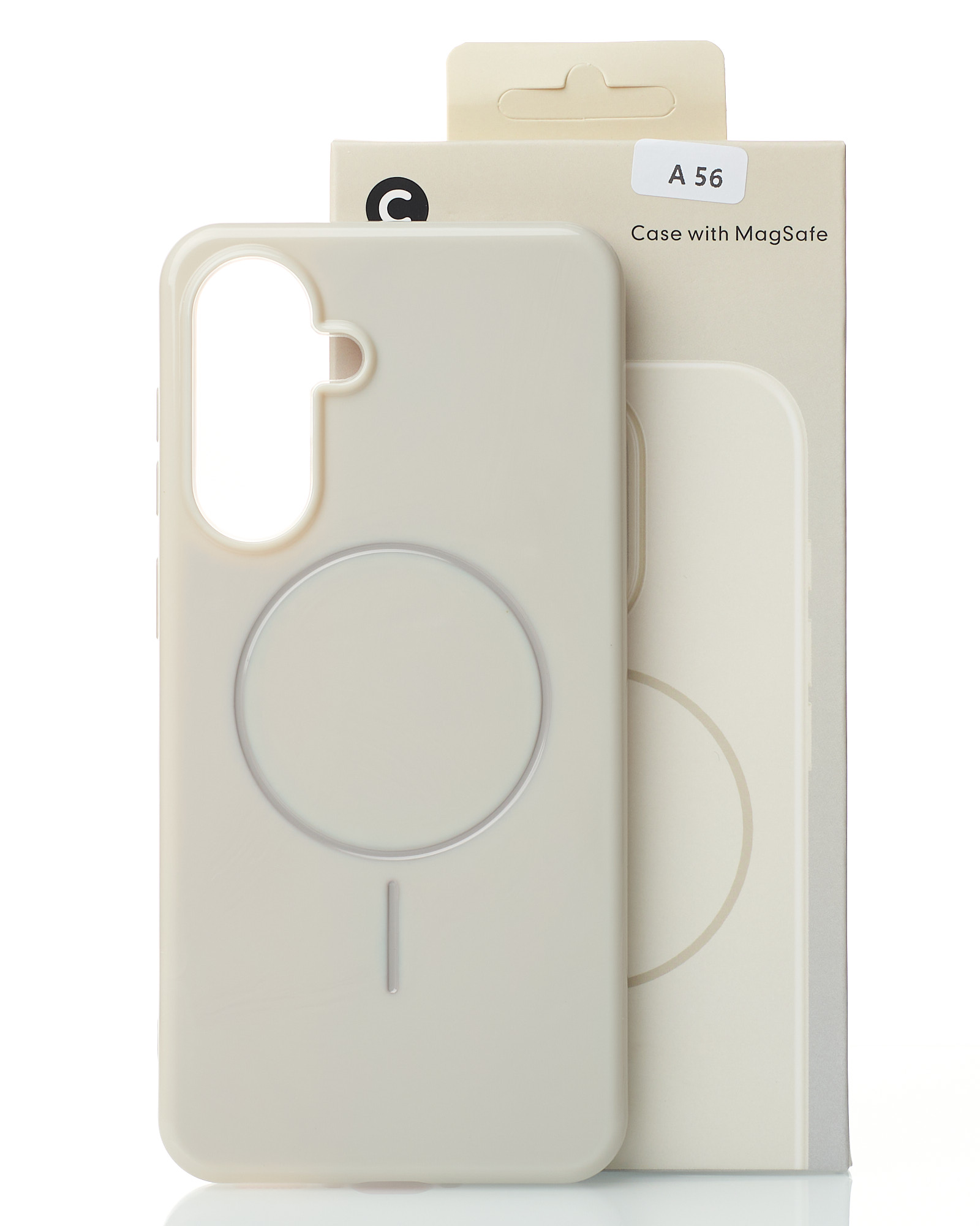 Силиконовый чехол Slim Ring Glamour с поддержкой MagSafe для Samsung A56 natural titanium