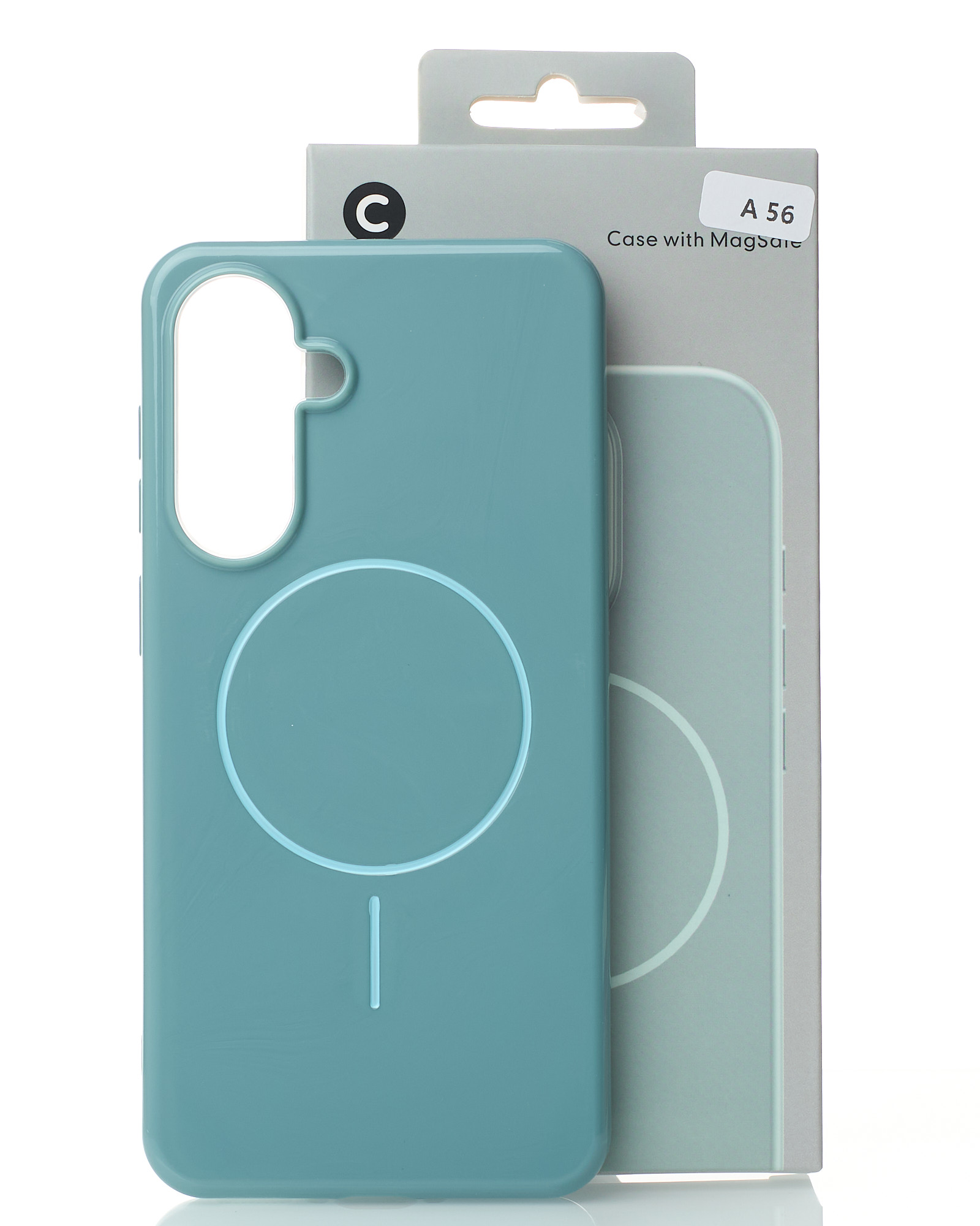 Силиконовый чехол Slim Ring Glamour с поддержкой MagSafe для Samsung A56 wave blue