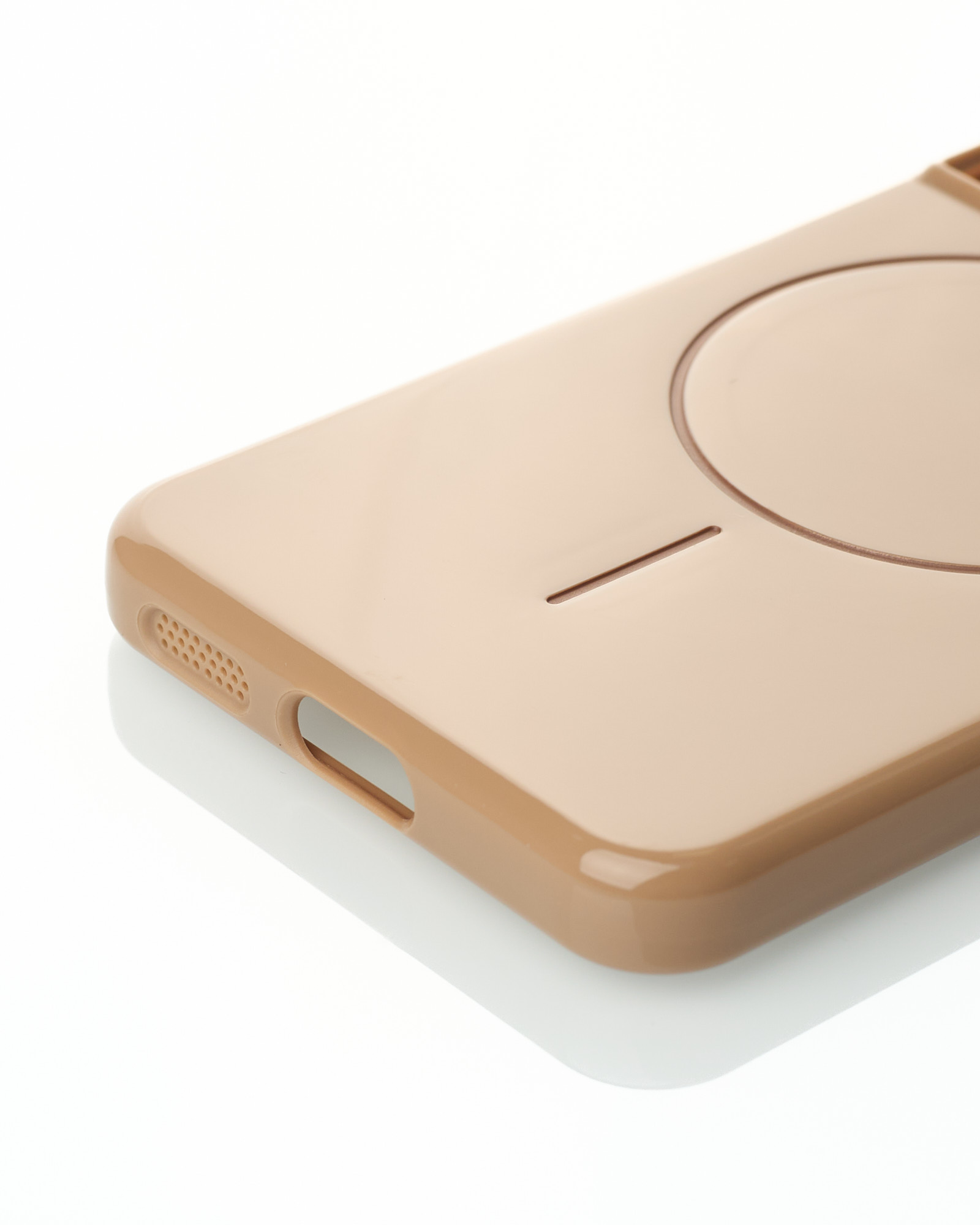 Силиконовый чехол Slim Ring Glamour с поддержкой MagSafe для Samsung S21 desert titanium