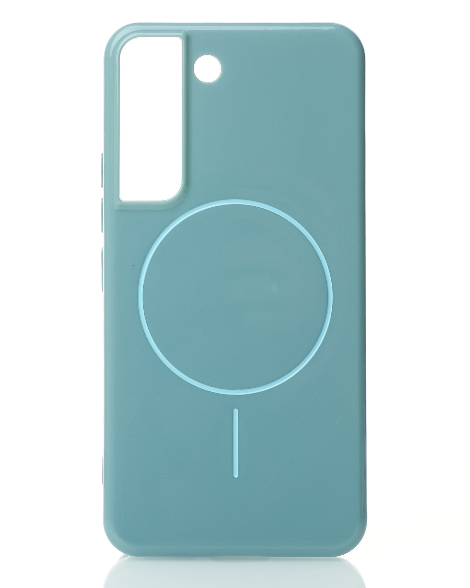 Силиконовый чехол Slim Ring Glamour с поддержкой MagSafe для Samsung S21 FE wave blue