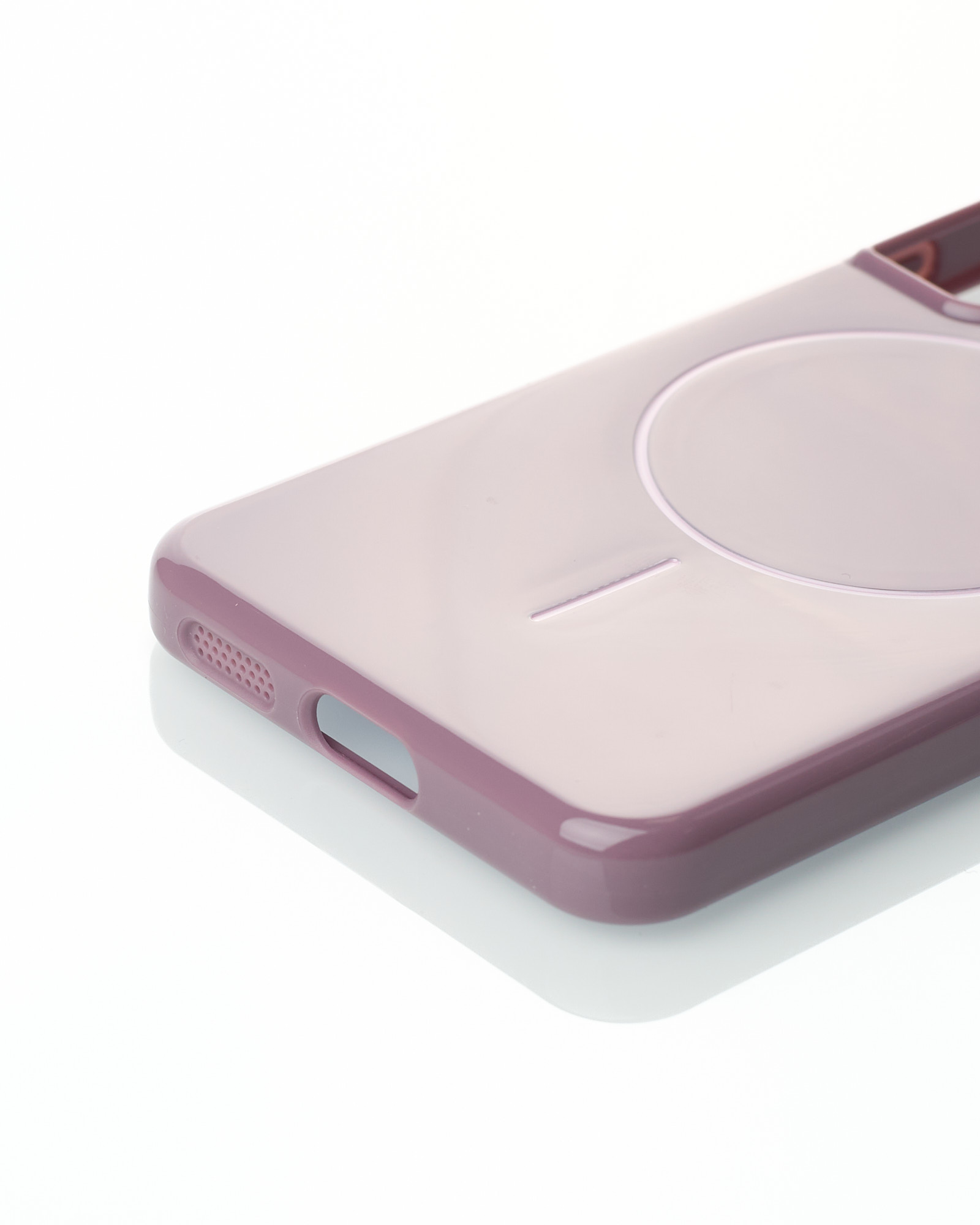 Силиконовый чехол Slim Ring Glamour с поддержкой MagSafe для Samsung S21 FE deep purple