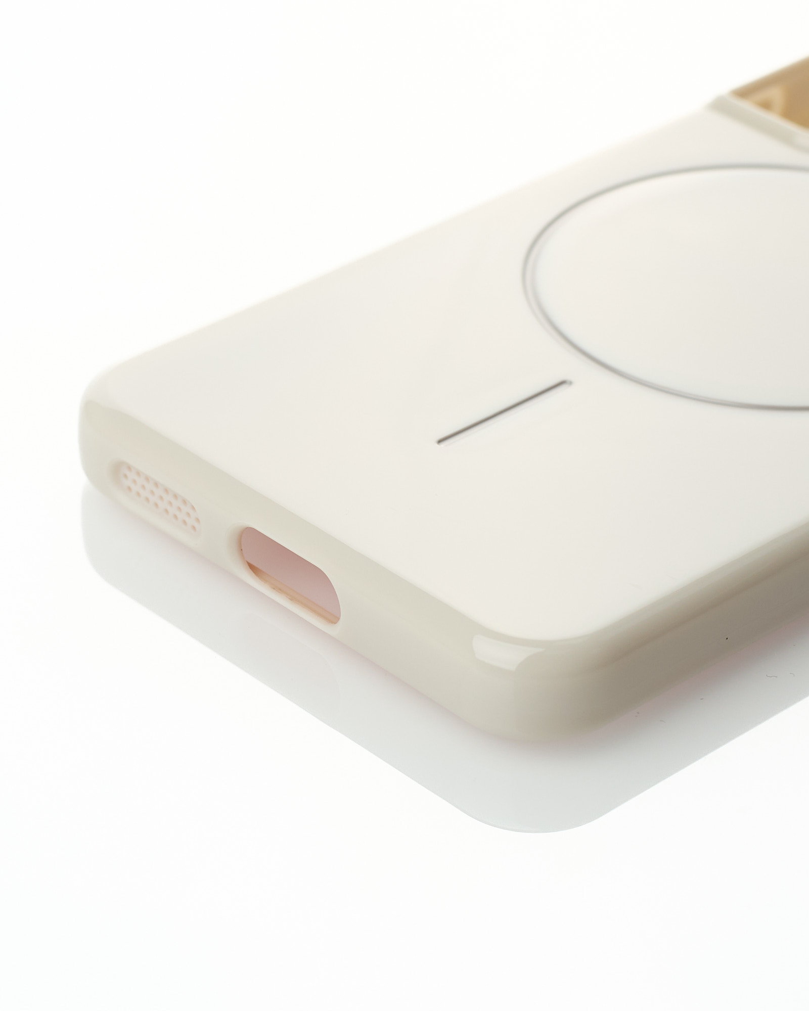 Силиконовый чехол Slim Ring Glamour с поддержкой MagSafe для Samsung S21 natural titanium