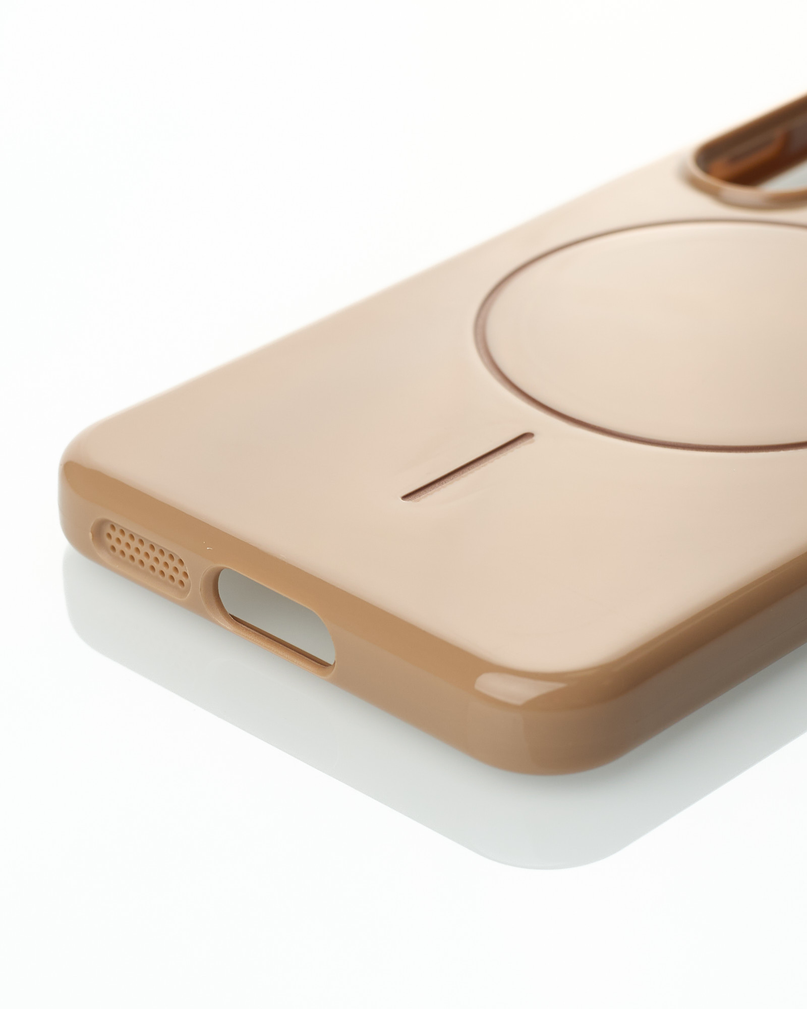 Силиконовый чехол Slim Ring Glamour с поддержкой MagSafe для Samsung S23 desert titanium