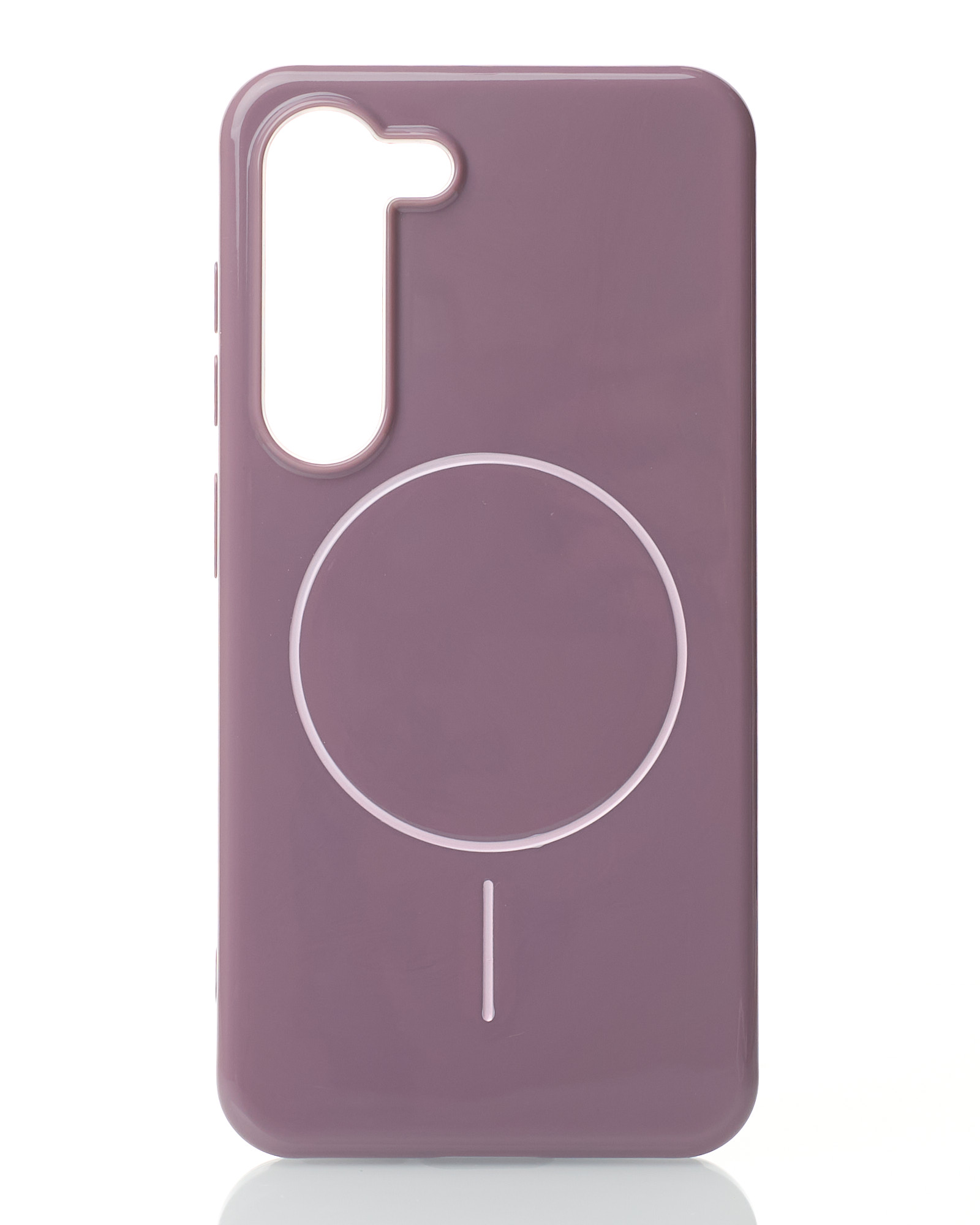 Силиконовый чехол Slim Ring Glamour с поддержкой MagSafe для Samsung S23 deep purple