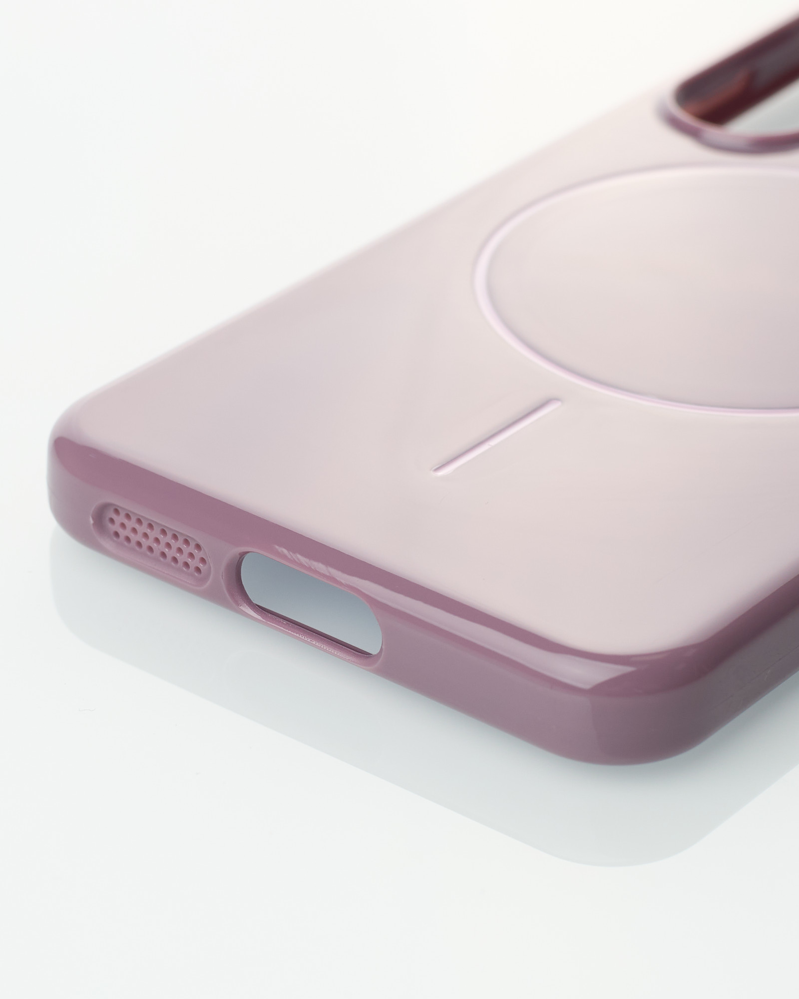 Силиконовый чехол Slim Ring Glamour с поддержкой MagSafe для Samsung S23 deep purple