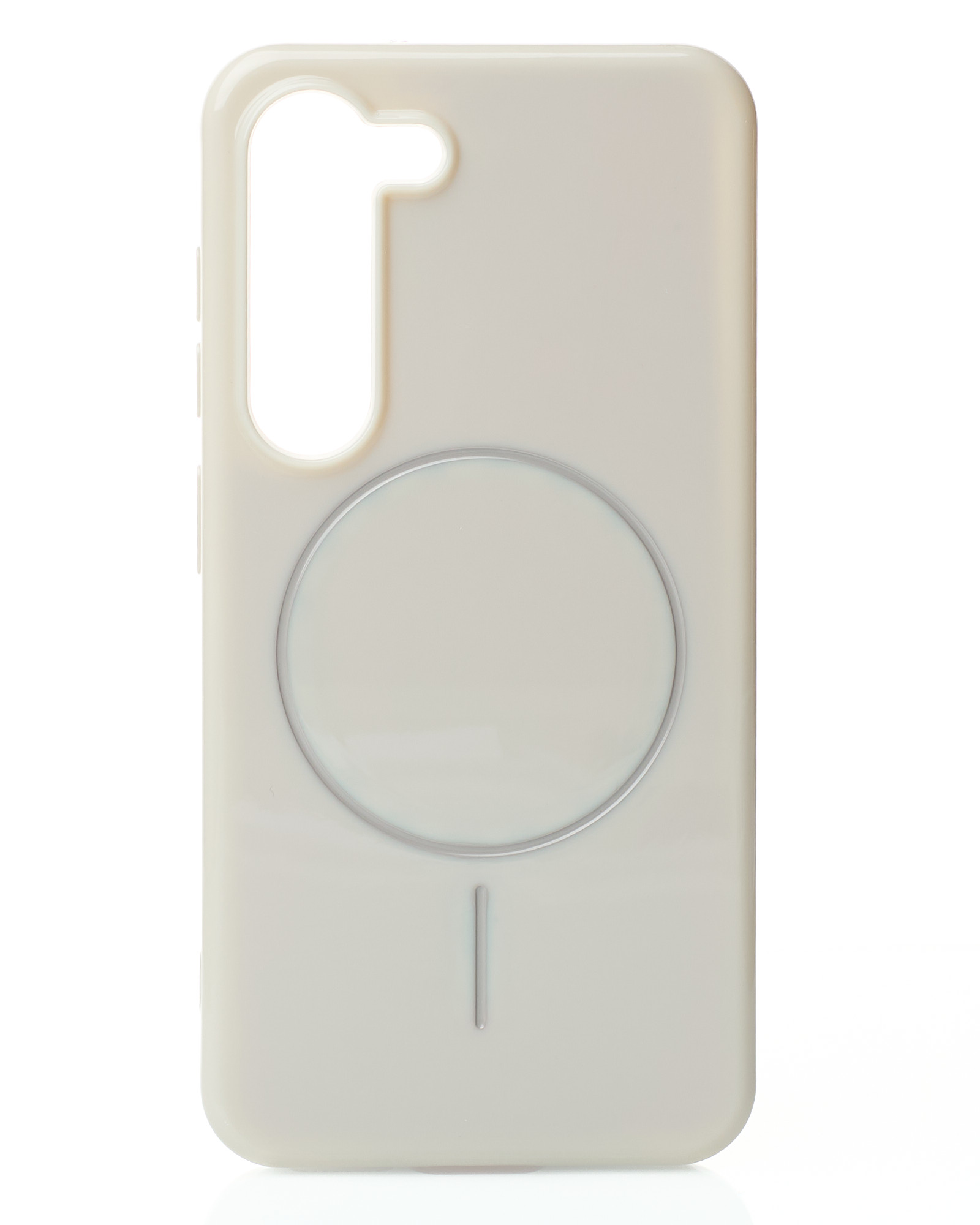 Силиконовый чехол Slim Ring Glamour с поддержкой MagSafe для Samsung S23 natural titanium