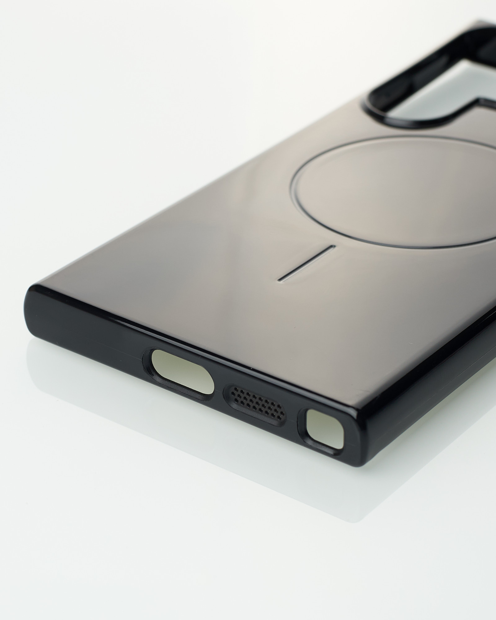 Силиконовый чехол Slim Ring Glamour с поддержкой MagSafe для Samsung S23 Ultra black