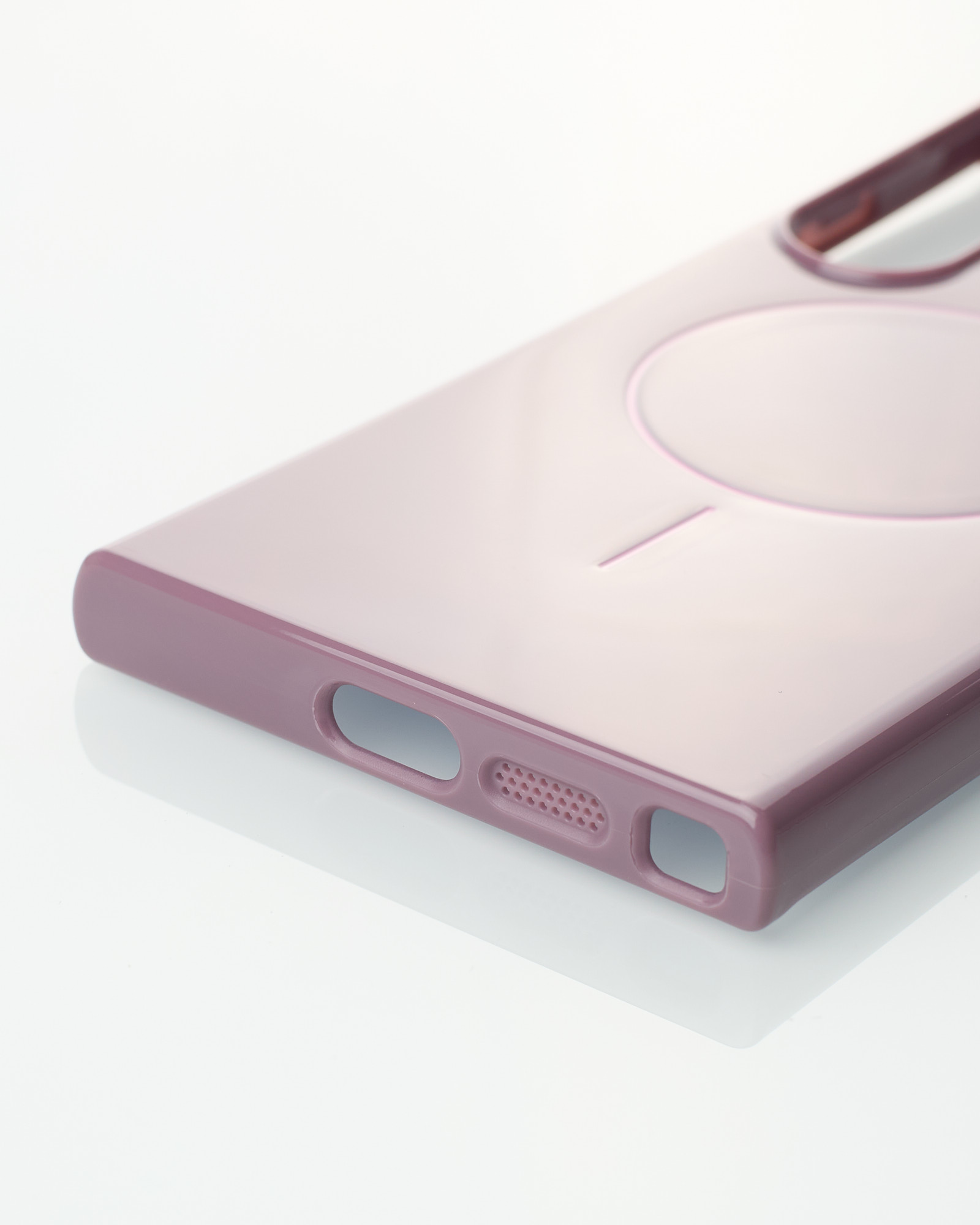 Силиконовый чехол Slim Ring Glamour с поддержкой MagSafe для Samsung S23 Ultra deep purple