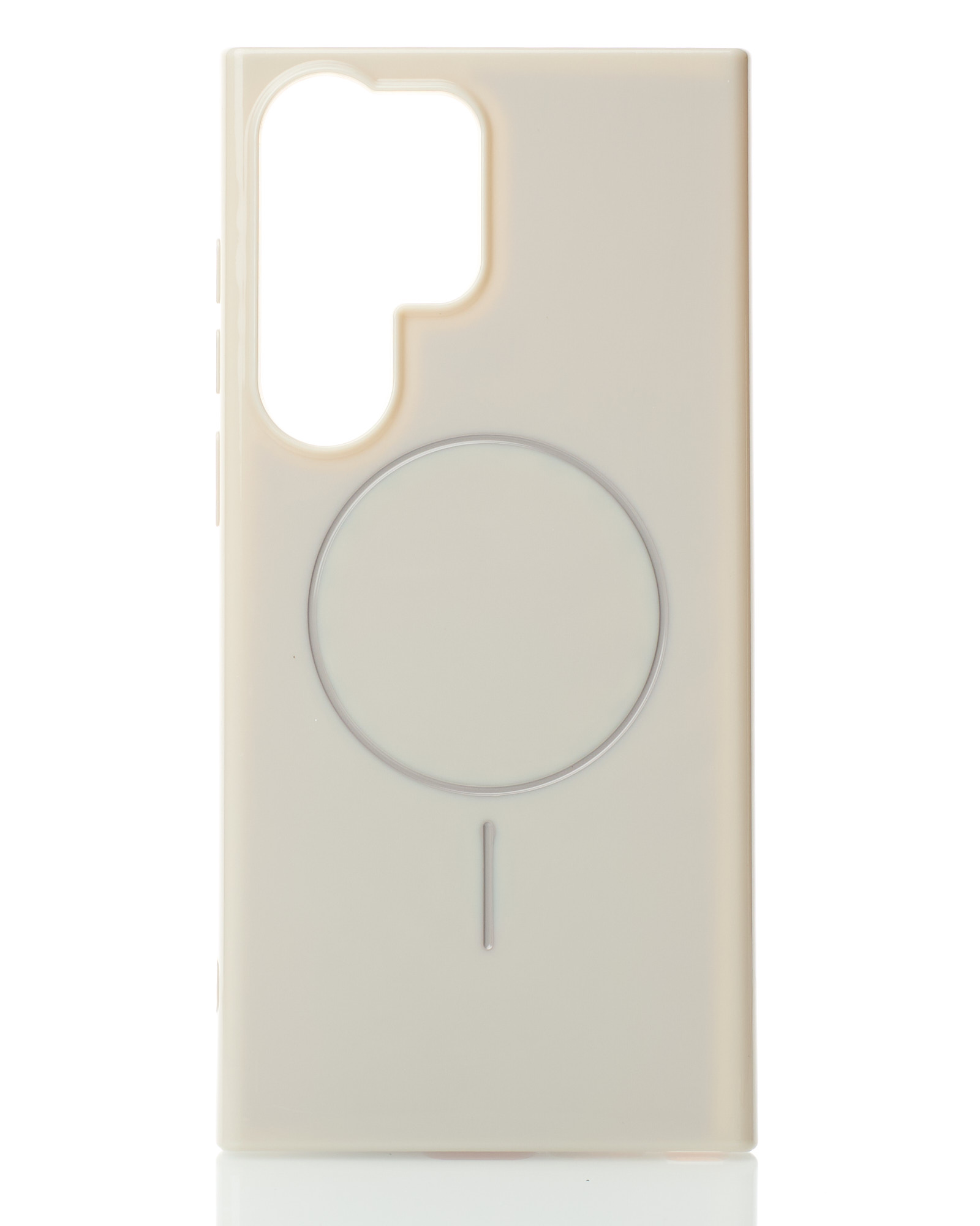 Силиконовый чехол Slim Ring Glamour с поддержкой MagSafe для Samsung S23 Ultra natural titanium