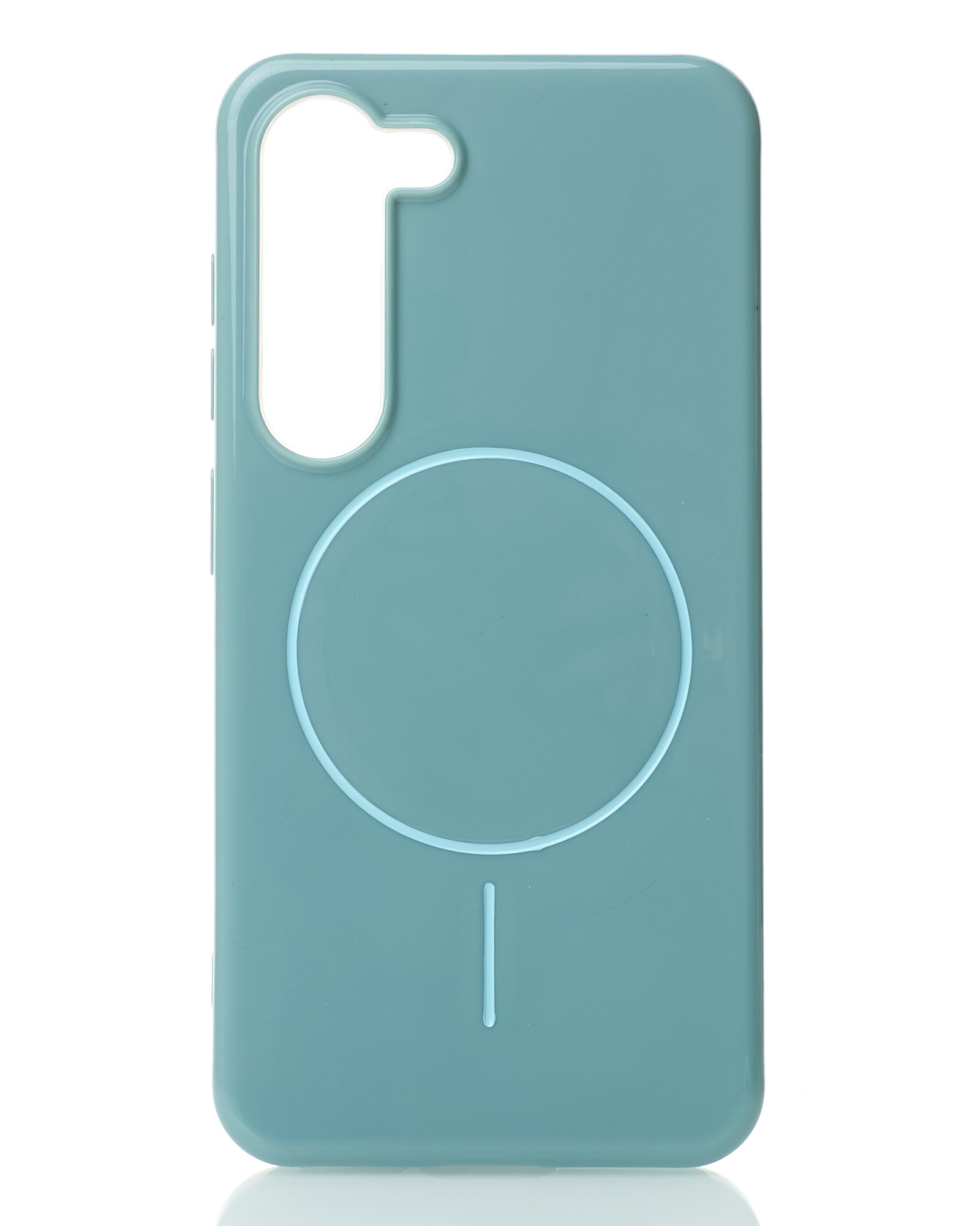 Силиконовый чехол Slim Ring Glamour с поддержкой MagSafe для Samsung S23 wave blue