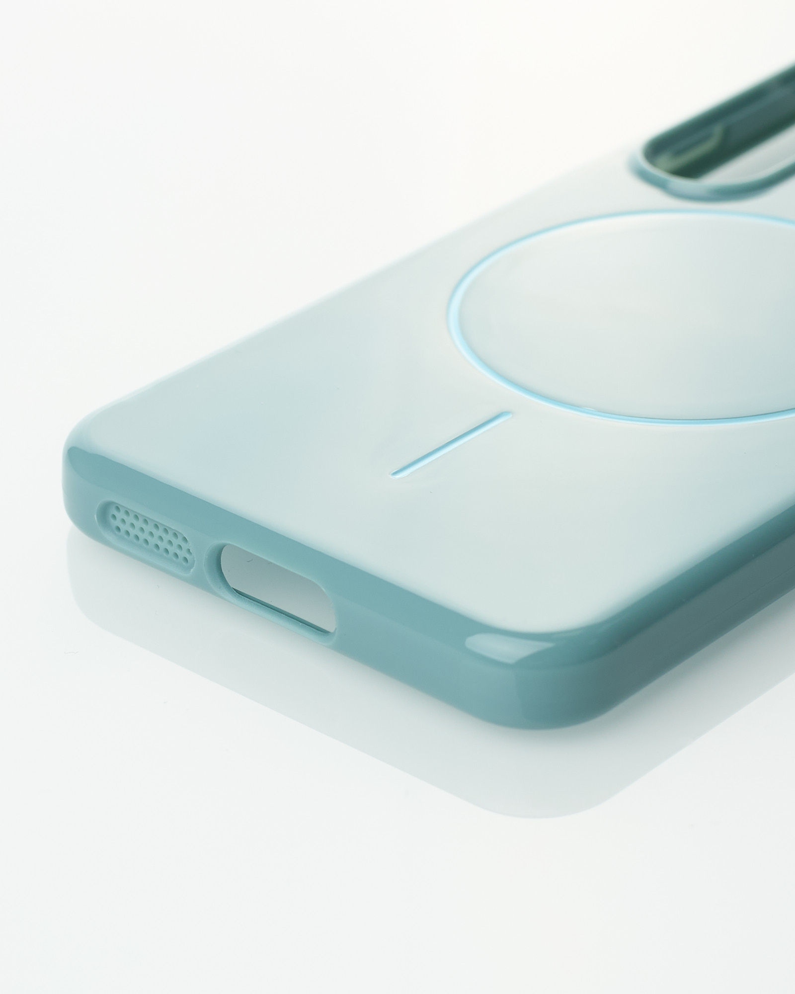 Силиконовый чехол Slim Ring Glamour с поддержкой MagSafe для Samsung S23 wave blue