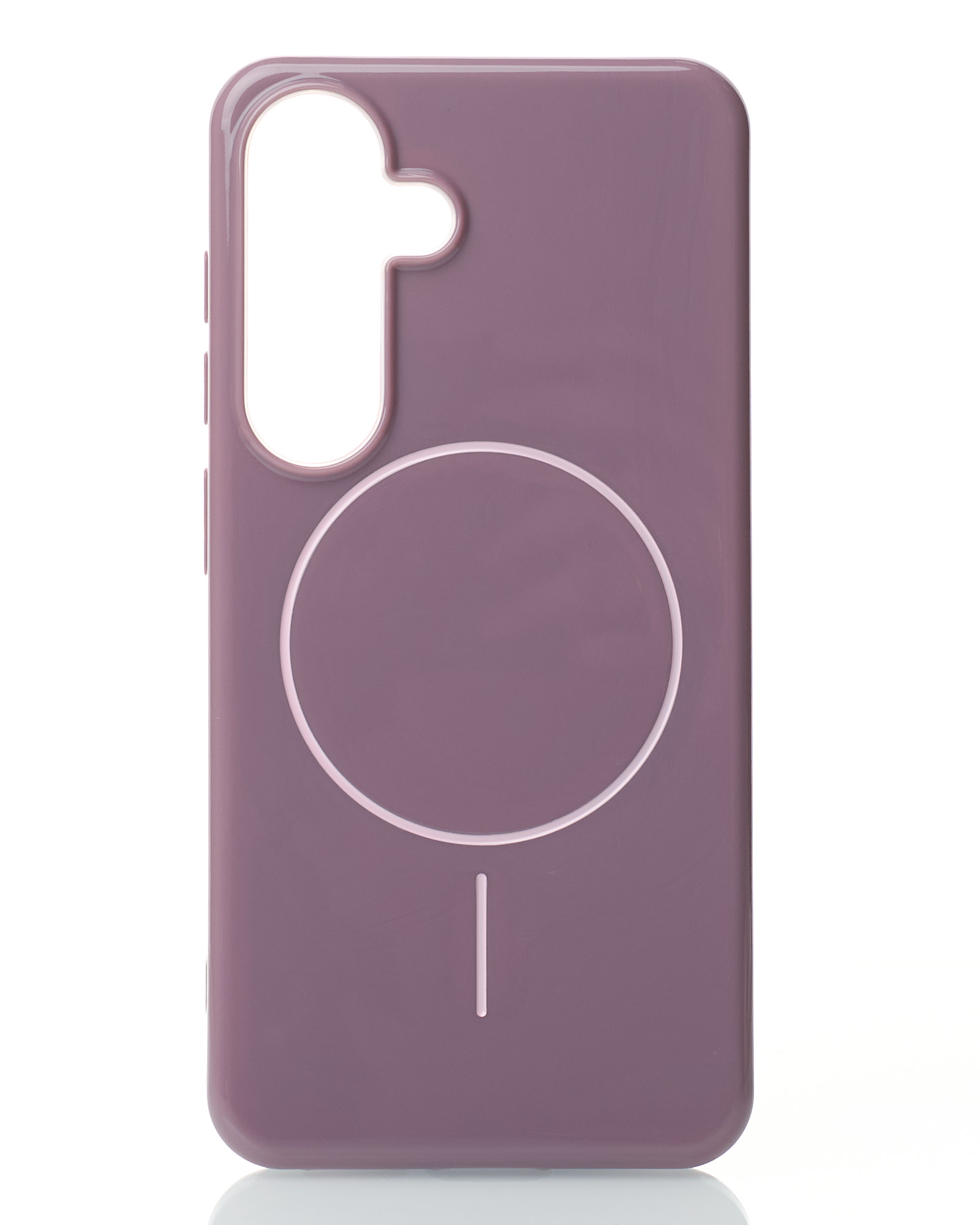 Силиконовый чехол Slim Ring Glamour с поддержкой MagSafe для Samsung S24 deep purple