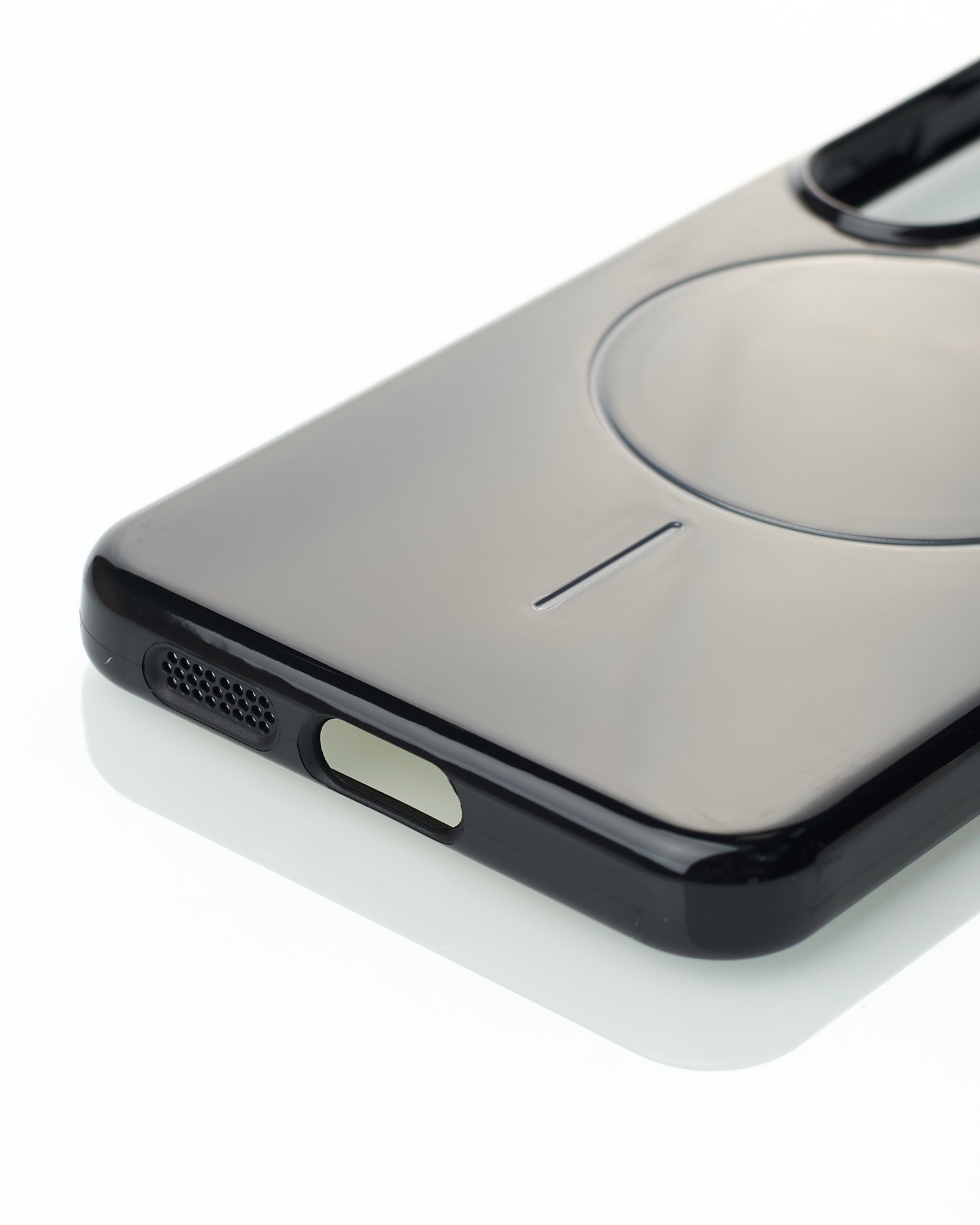 Силиконовый чехол Slim Ring Glamour с поддержкой MagSafe для Samsung S24 FE black