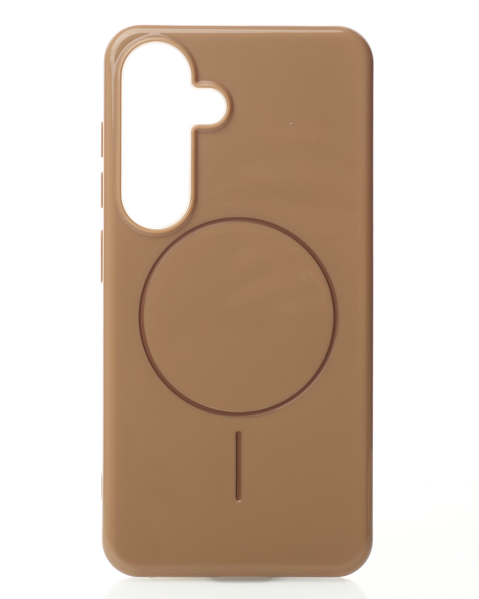 Силиконовый чехол Slim Ring Glamour с поддержкой MagSafe для Samsung S24 FE desert titanium