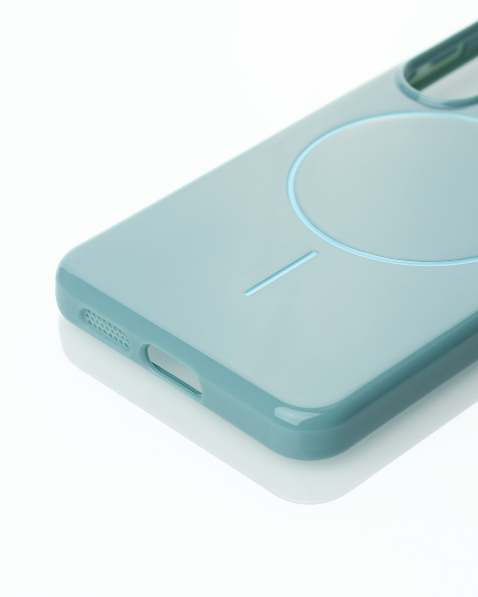 Силиконовый чехол Slim Ring Glamour с поддержкой MagSafe для Samsung S24 FE wave blue