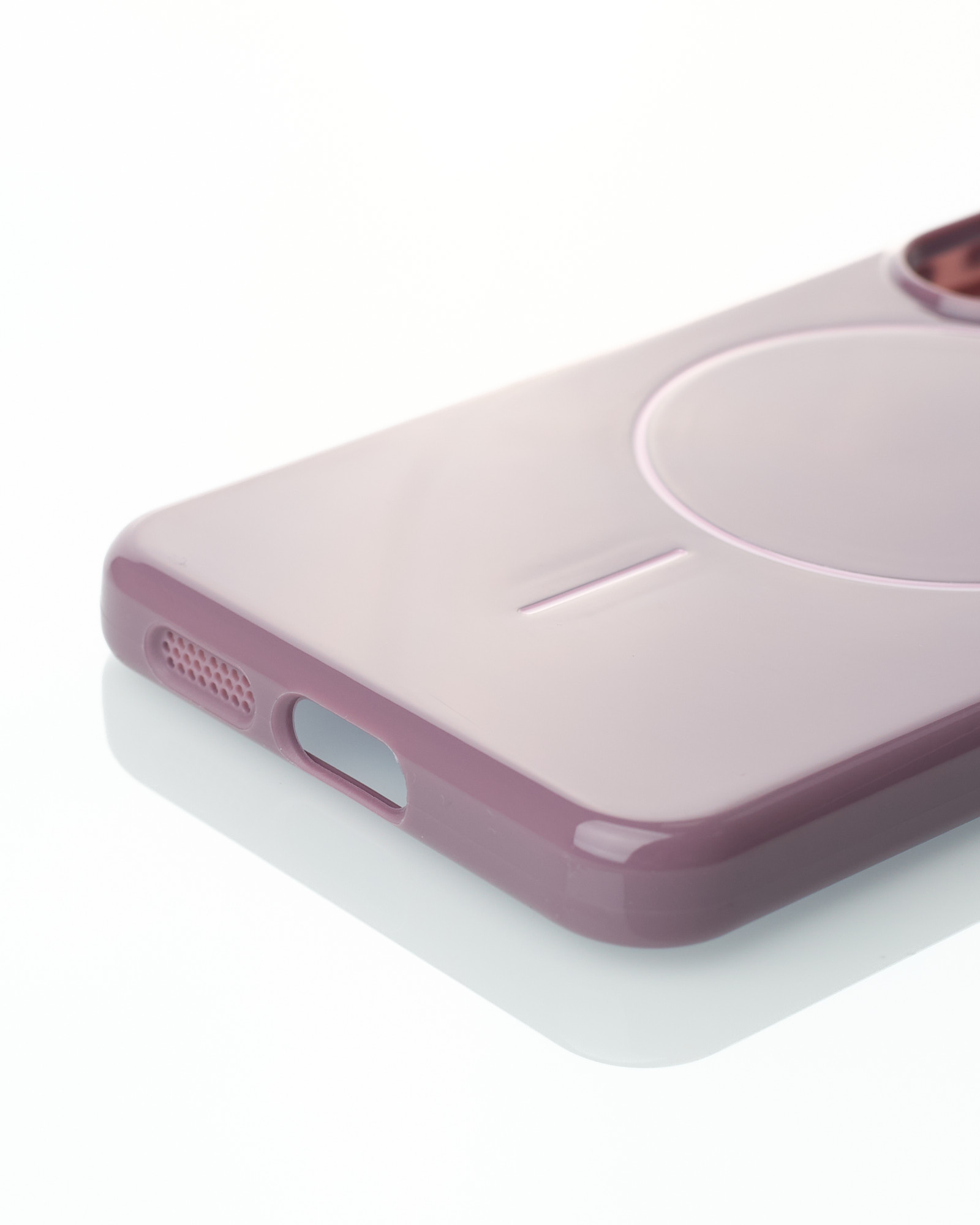 Силиконовый чехол Slim Ring Glamour с поддержкой MagSafe для Samsung S25 deep purple