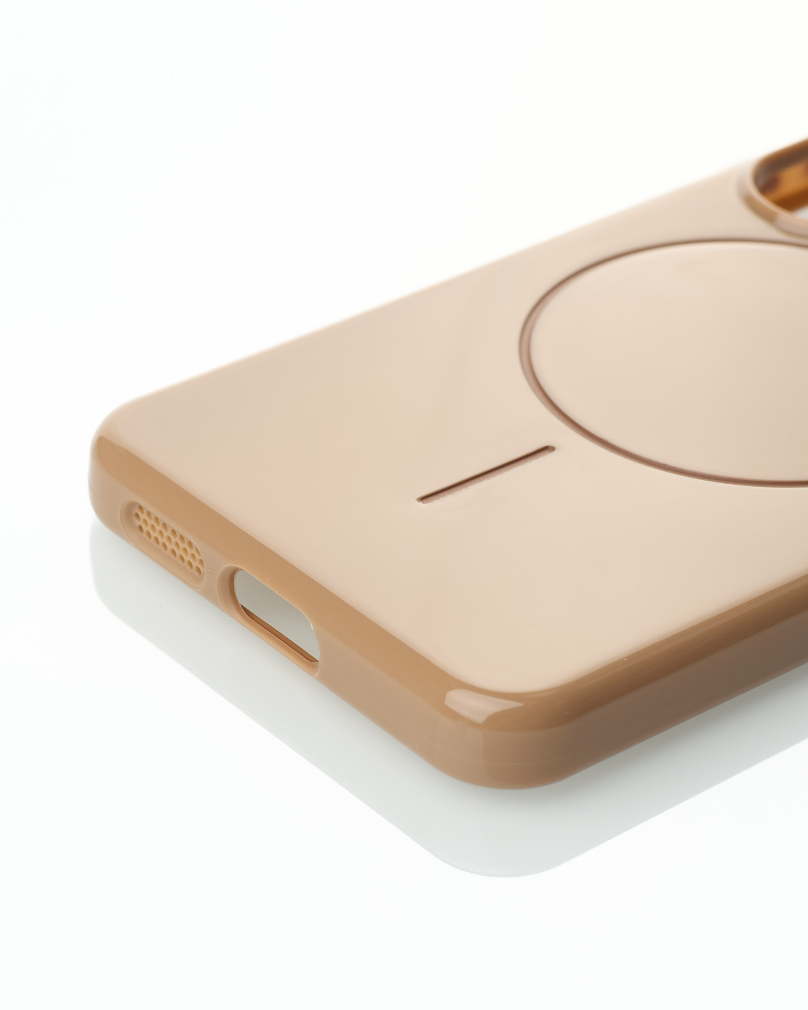 Силиконовый чехол Slim Ring Glamour с поддержкой MagSafe для Samsung S25 desert titanium