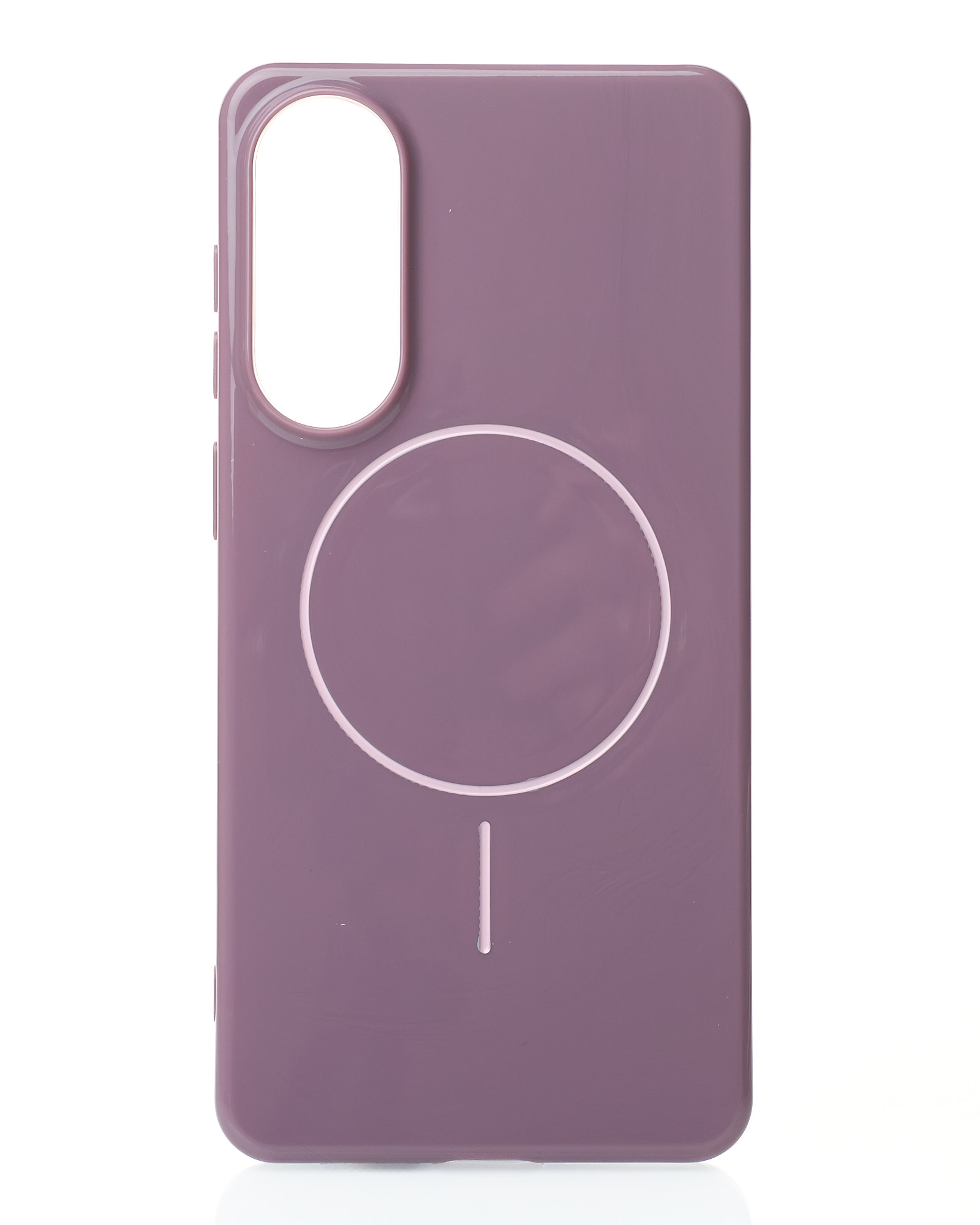 Силиконовый чехол Slim Ring Glamour с поддержкой MagSafe для Samsung S25 Edge deep purple