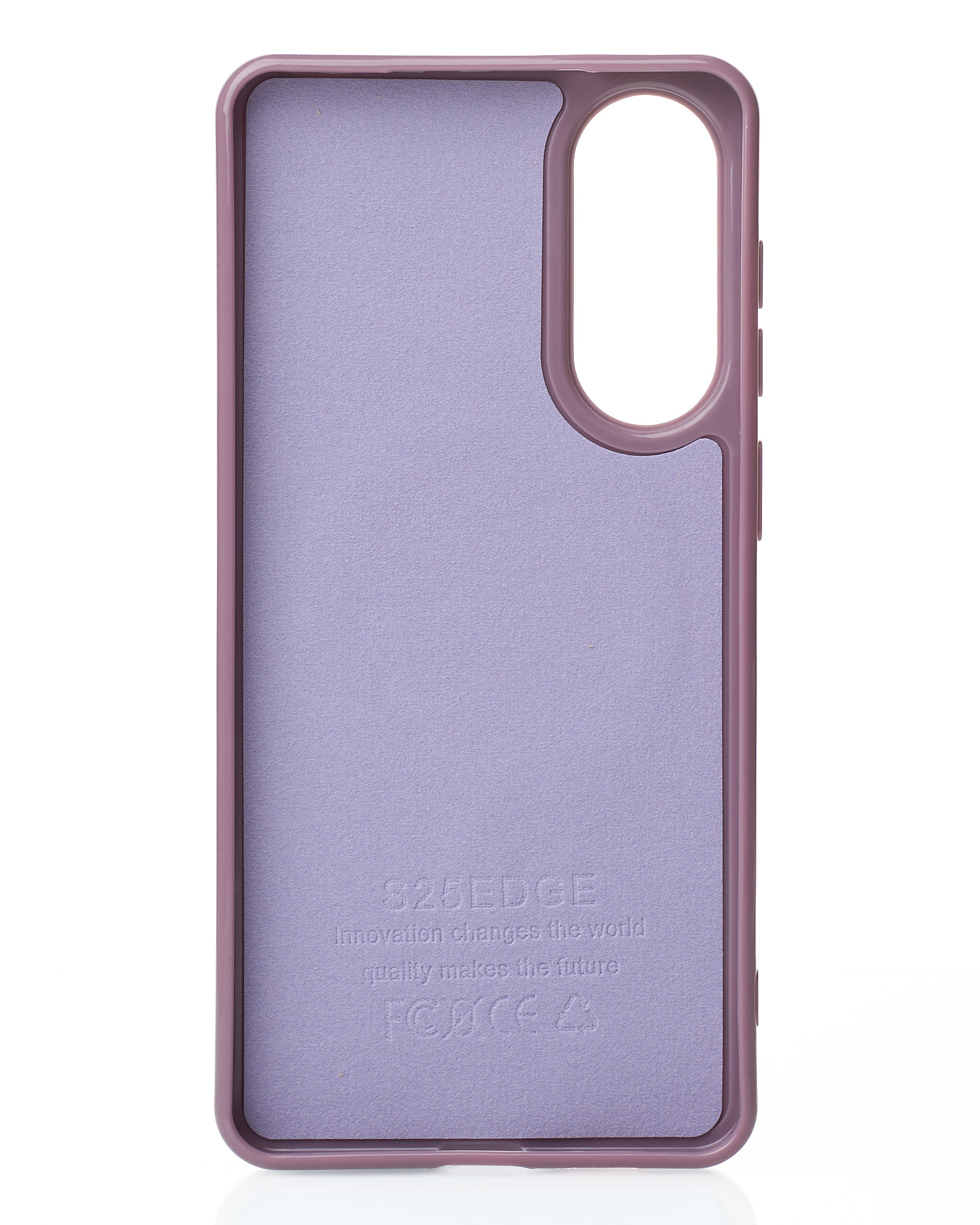Силиконовый чехол Slim Ring Glamour с поддержкой MagSafe для Samsung S25 Edge deep purple