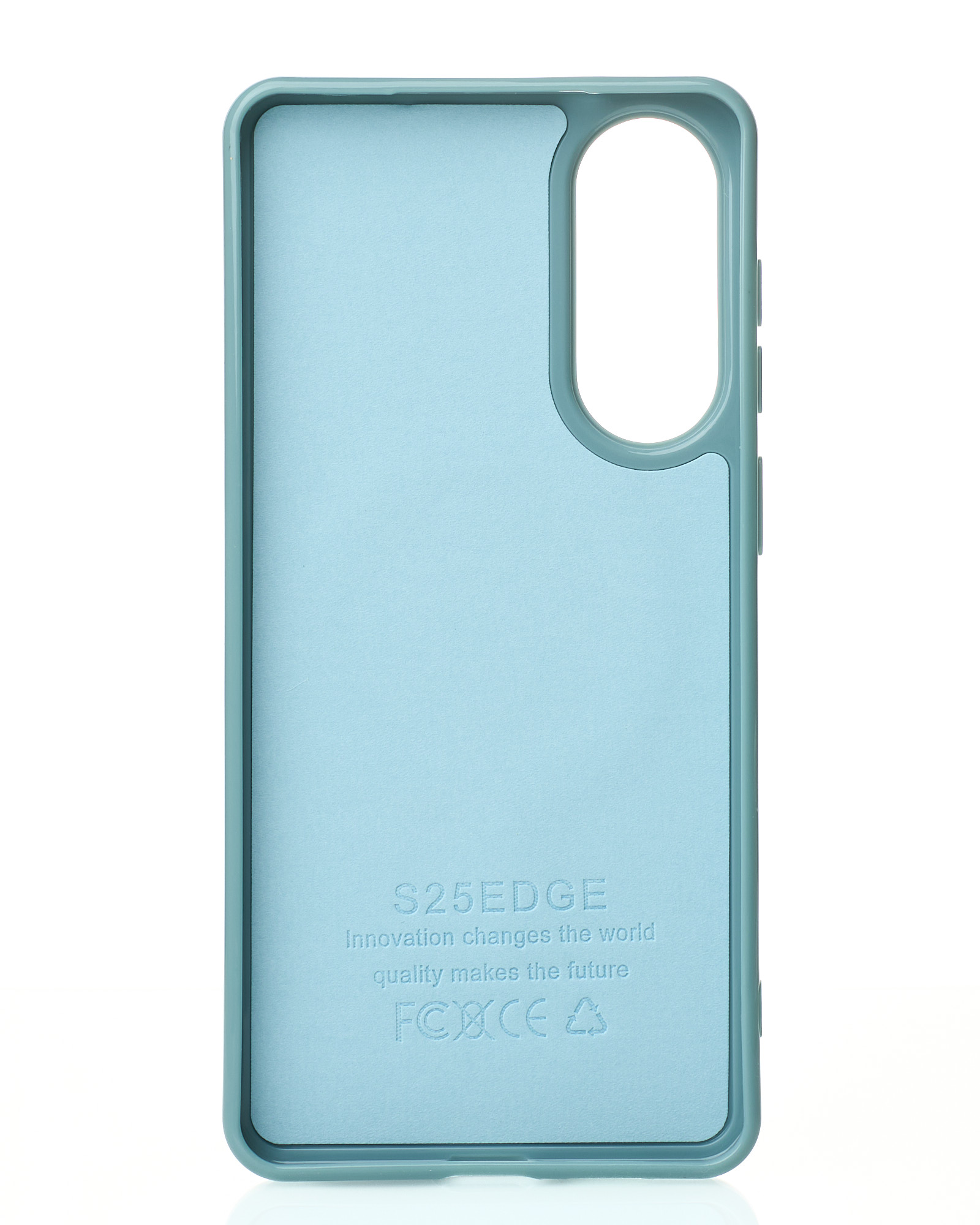 Силиконовый чехол Slim Ring Glamour с поддержкой MagSafe для Samsung S25 Edge wave blue