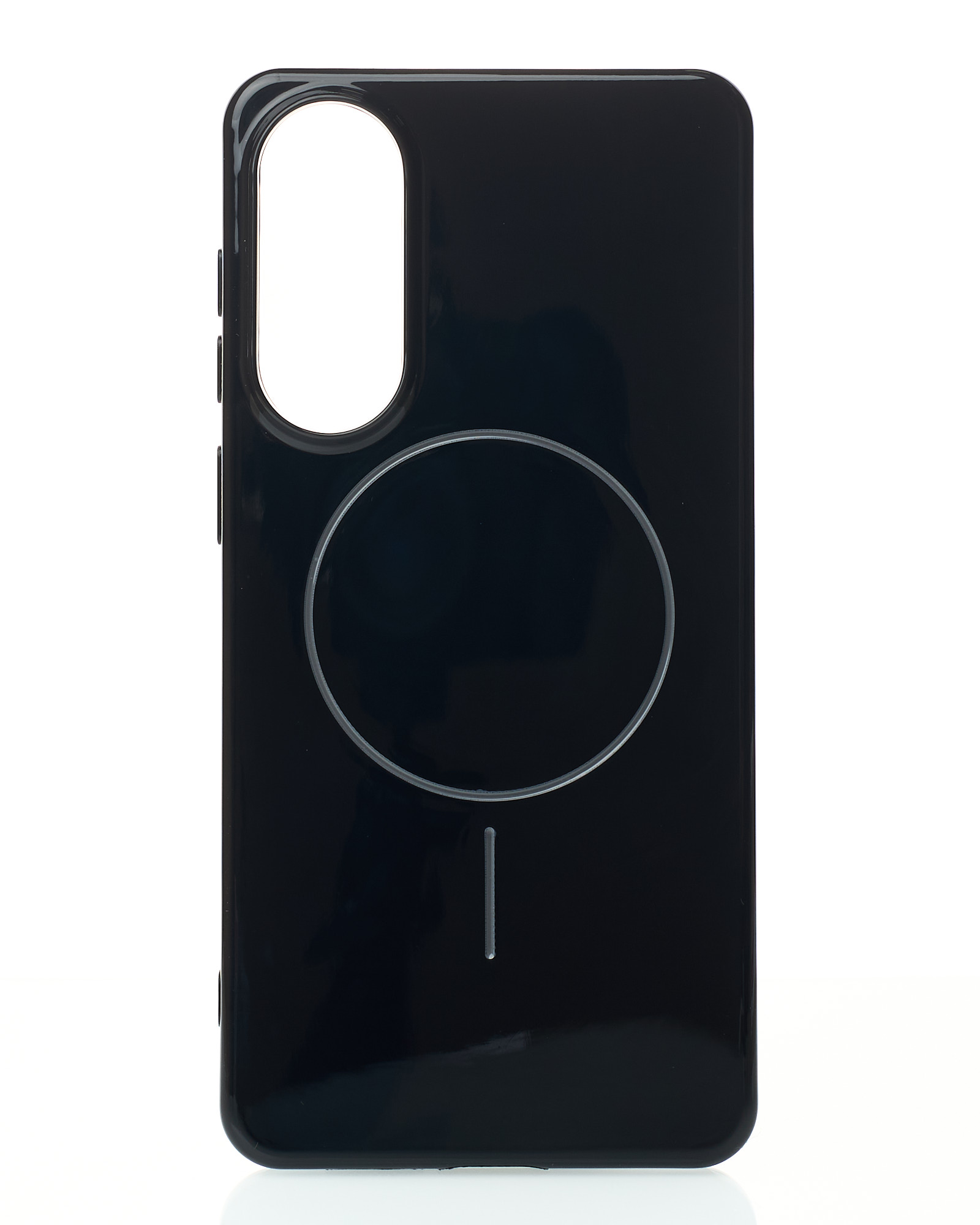 Силиконовый чехол Slim Ring Glamour с поддержкой MagSafe для Samsung S25 Edge black