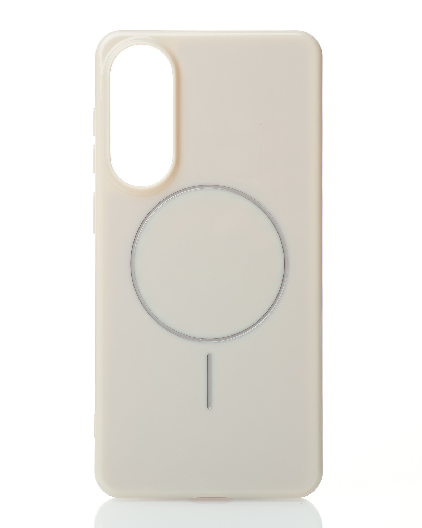 Силиконовый чехол Slim Ring Glamour с поддержкой MagSafe для Samsung S25 Edge natural titanium