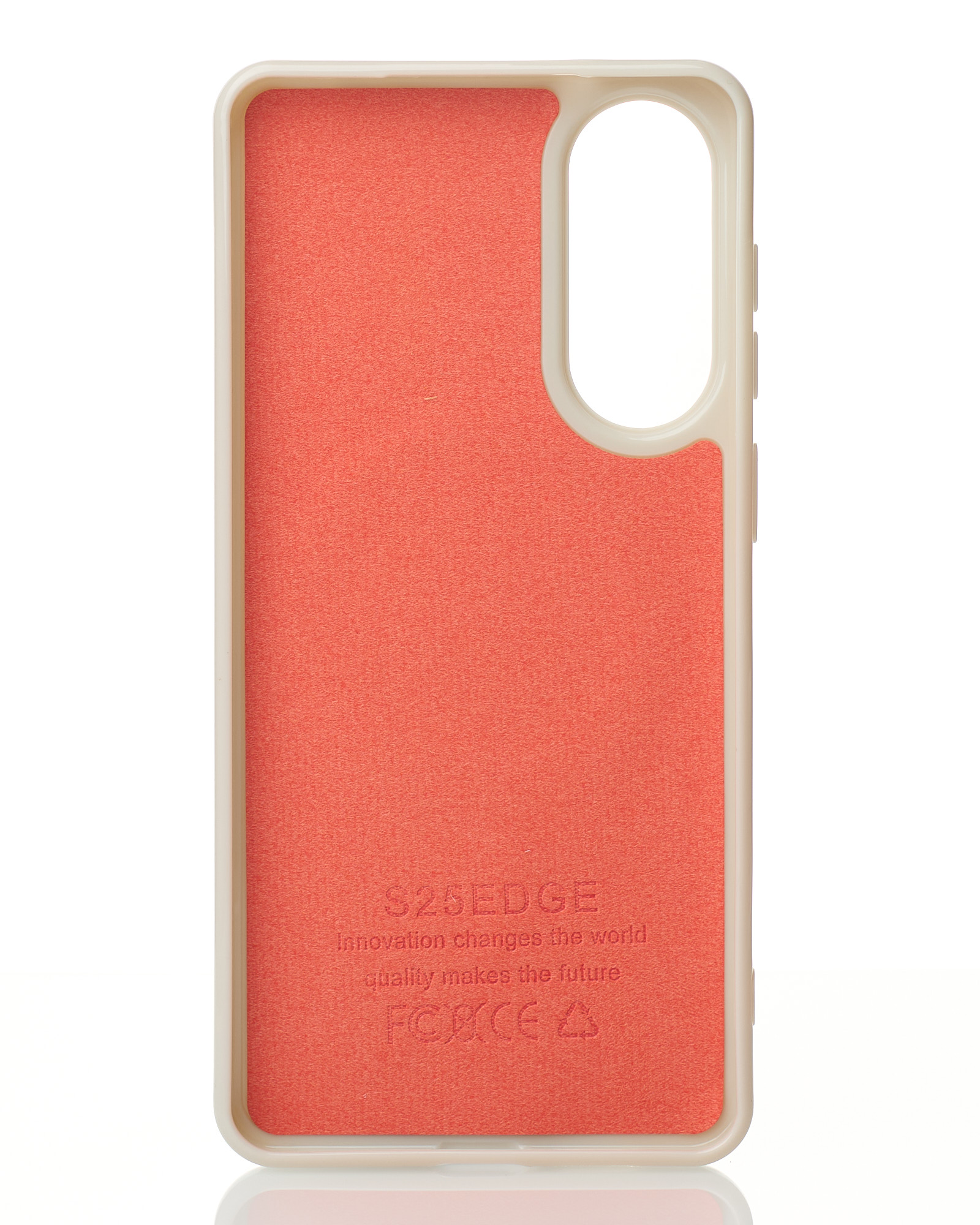 Силиконовый чехол Slim Ring Glamour с поддержкой MagSafe для Samsung S25 Edge natural titanium