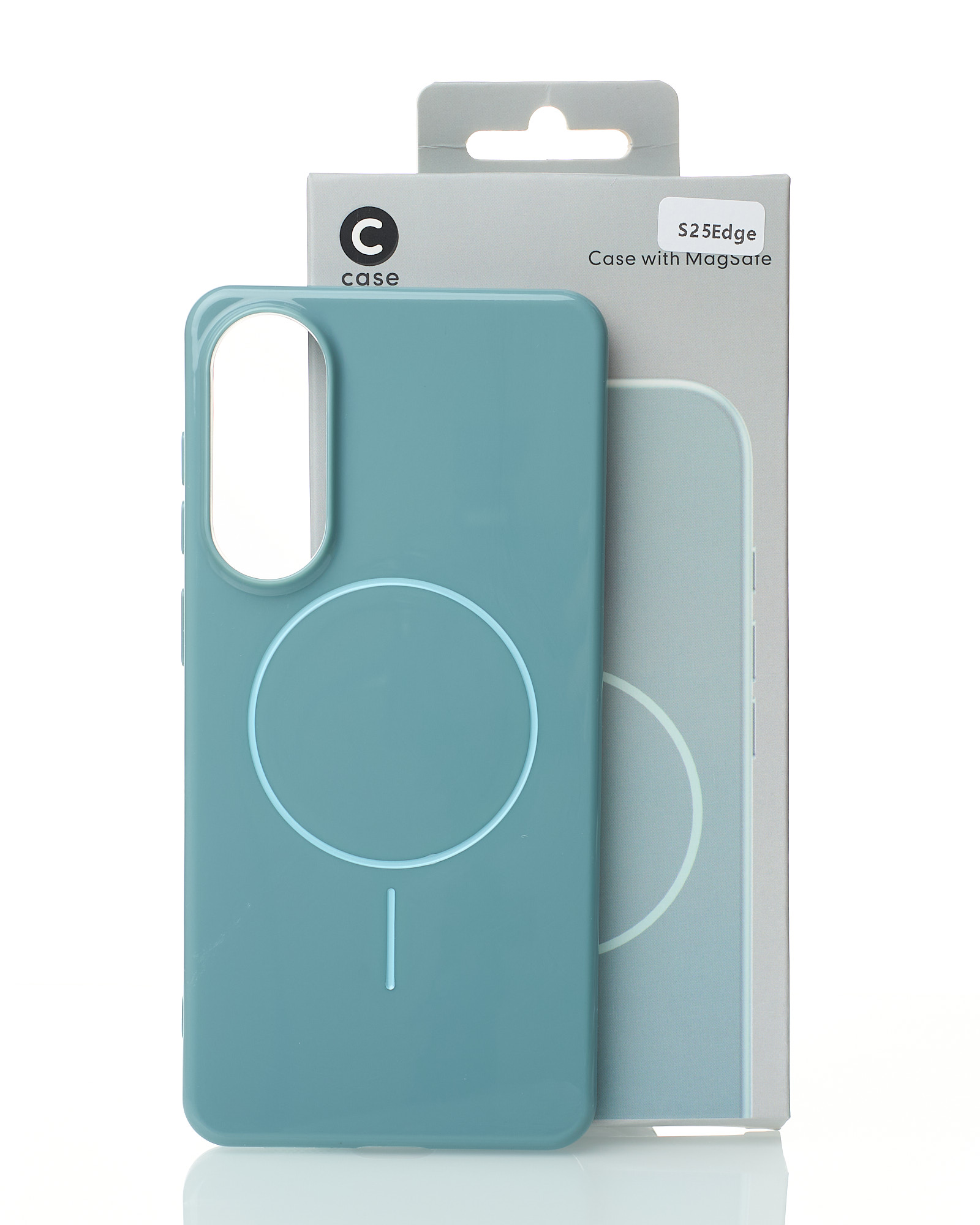 Силиконовый чехол Slim Ring Glamour с поддержкой MagSafe для Samsung S25 Edge wave blue