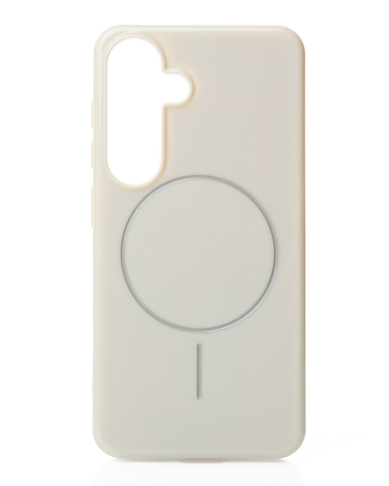 Силиконовый чехол Slim Ring Glamour с поддержкой MagSafe для Samsung S25 natural titanium