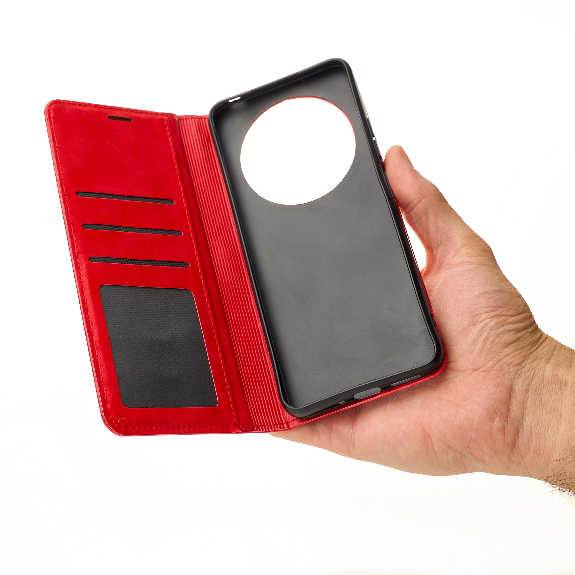 чехол-книга DC ELEGANT для Xiaomi Redmi 14C красный