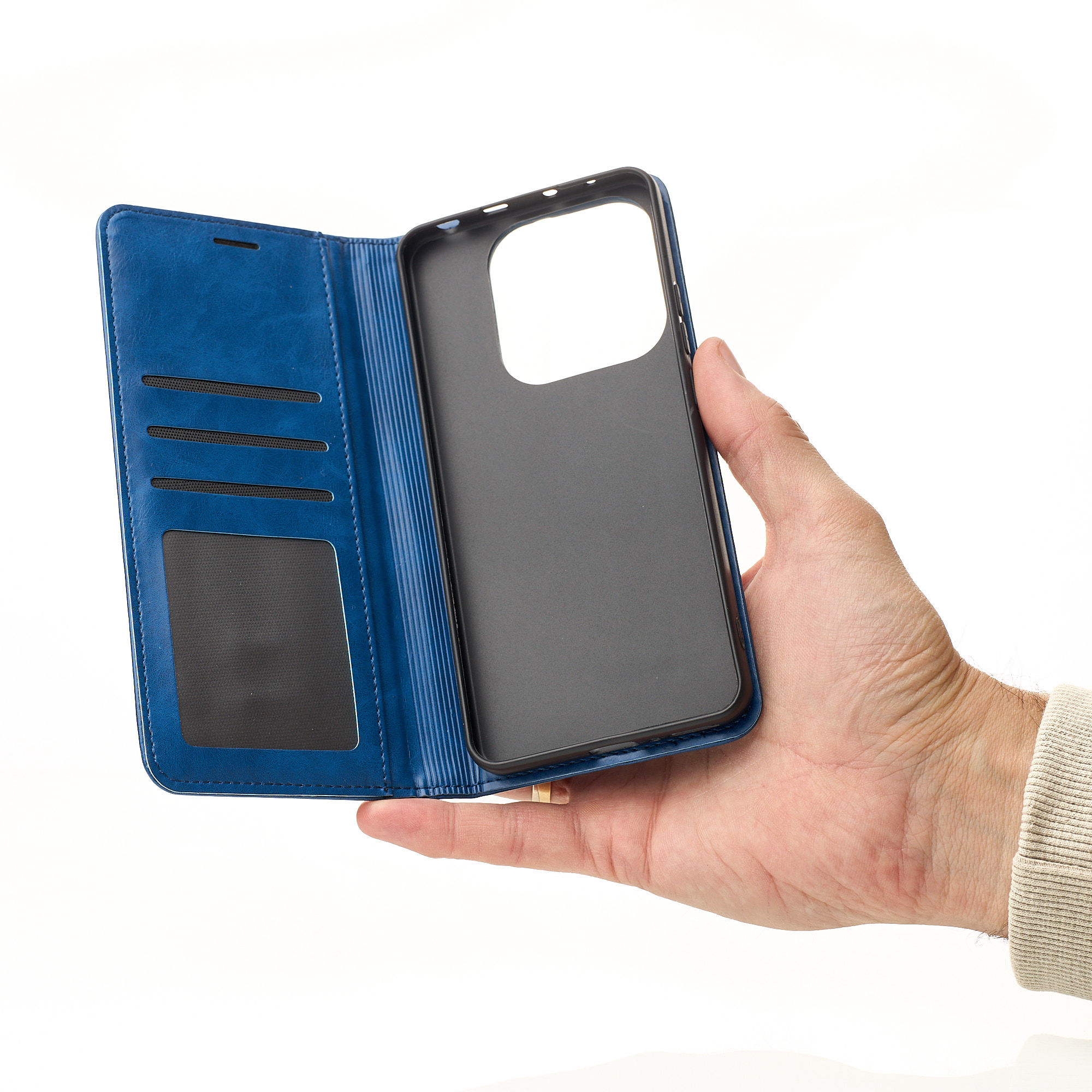 чехол-книга DC ELEGANT для Xiaomi Redmi Note 14 5G синий