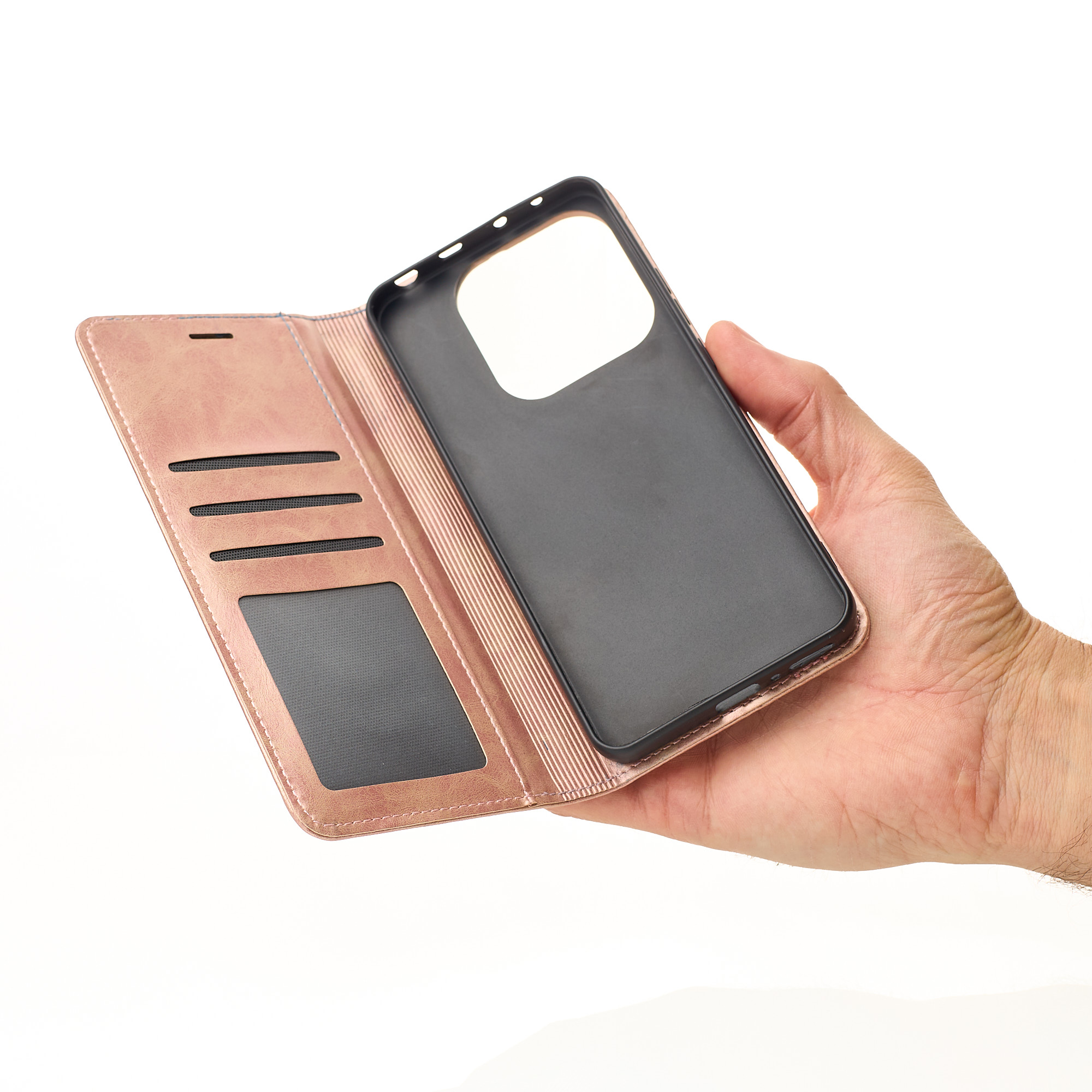 чехол-книга DC ELEGANT для Xiaomi Redmi Note 14 5G бронзовый