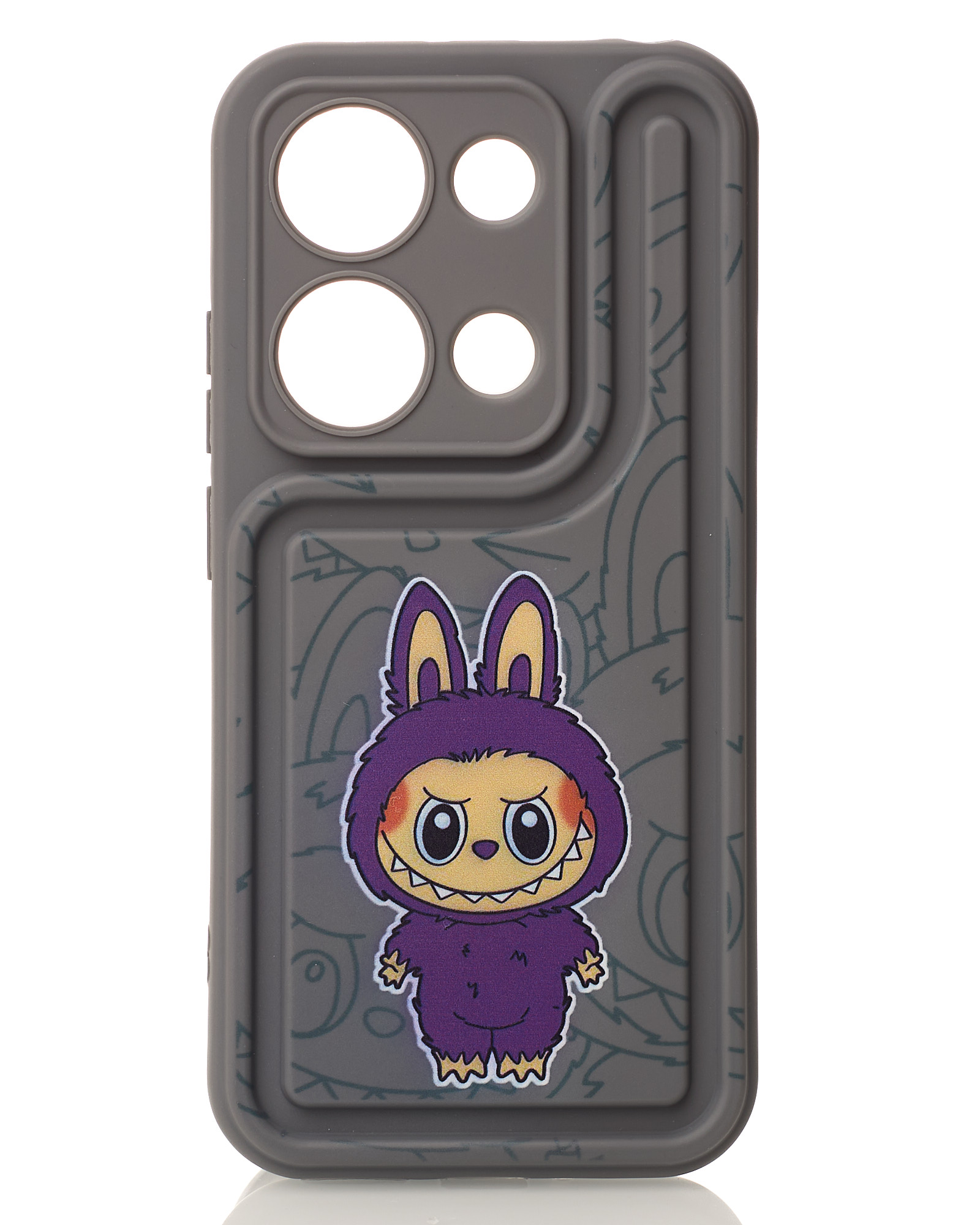 Чехол Labubu для iPhone 11 серый