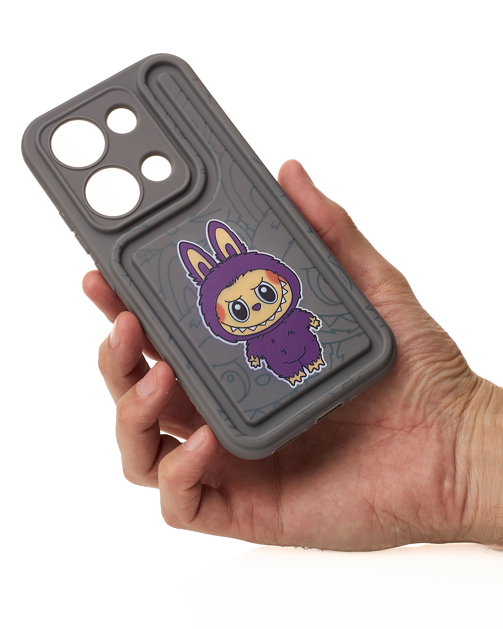 Чехол Labubu для iPhone 11 серый