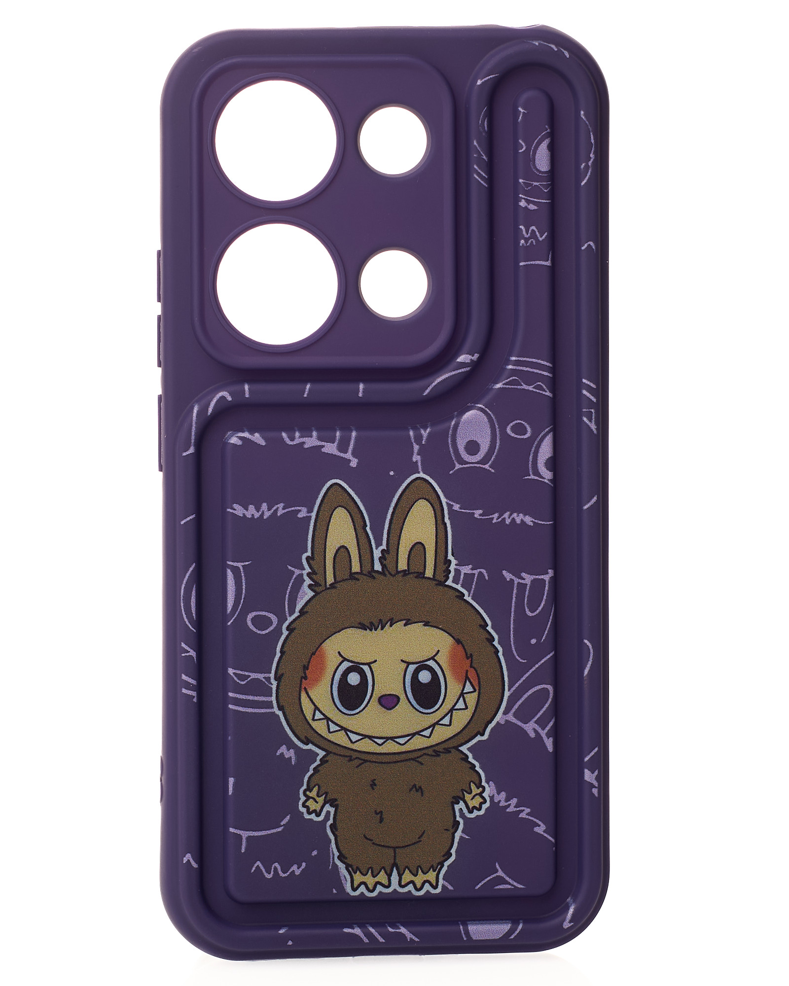 Чехол Labubu для iPhone 15 Pro Max фиолетовый