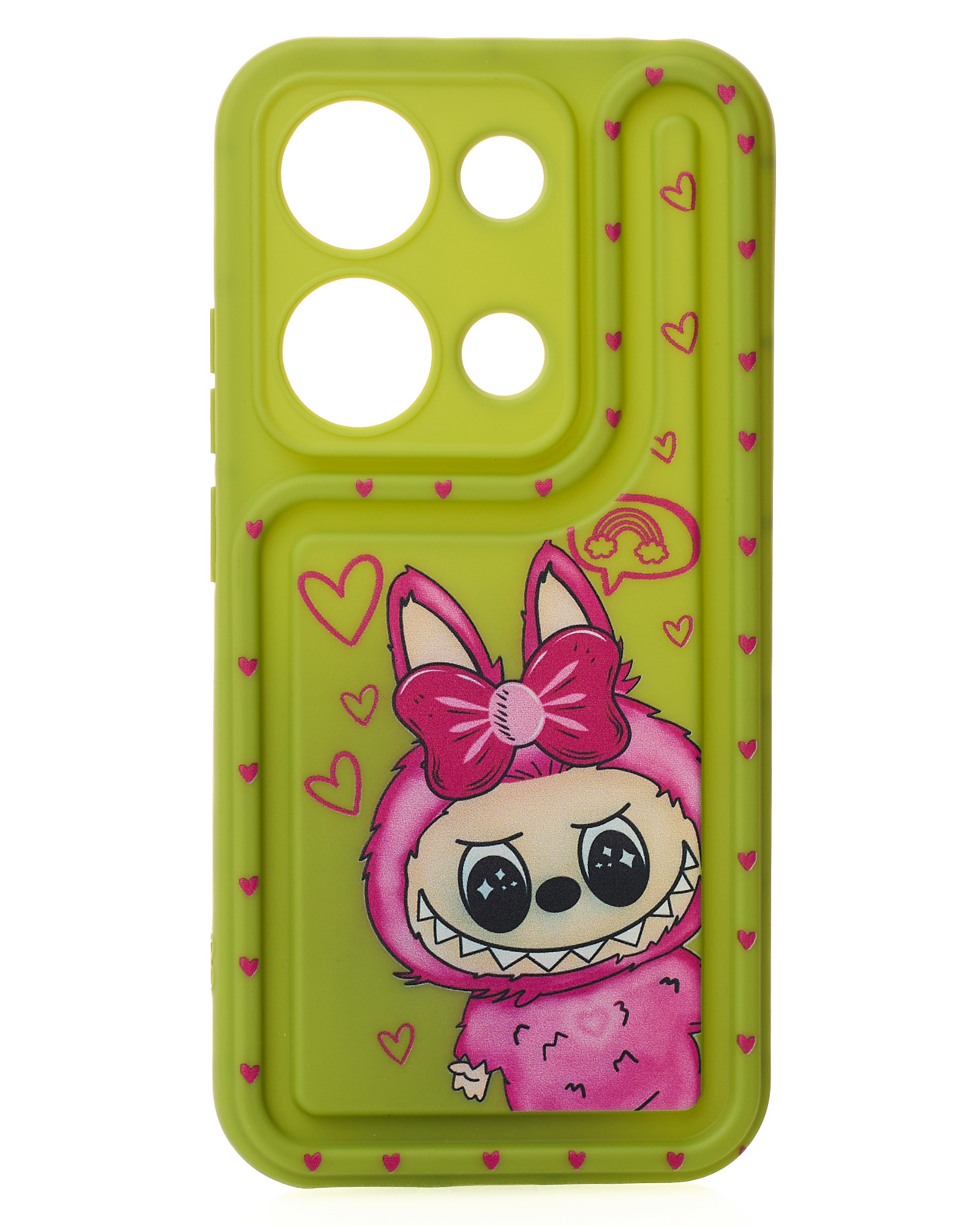 Чехол Labubu для Xiaomi Redmi Note 13 4G зеленый