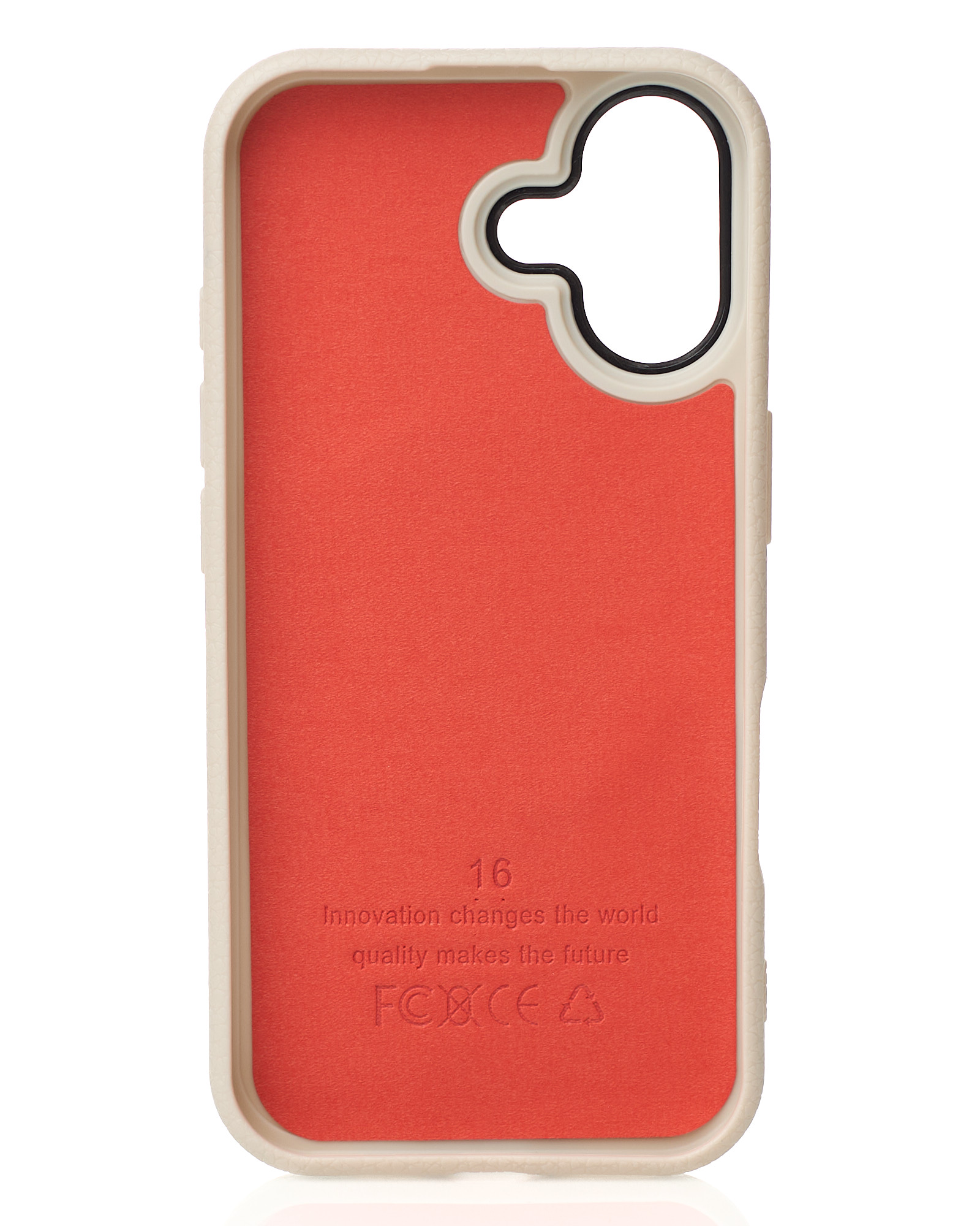 Силиконовый чехол Slim Ring Leather Textured с поддержкой MagSafe для iPhone 16 natural titanium