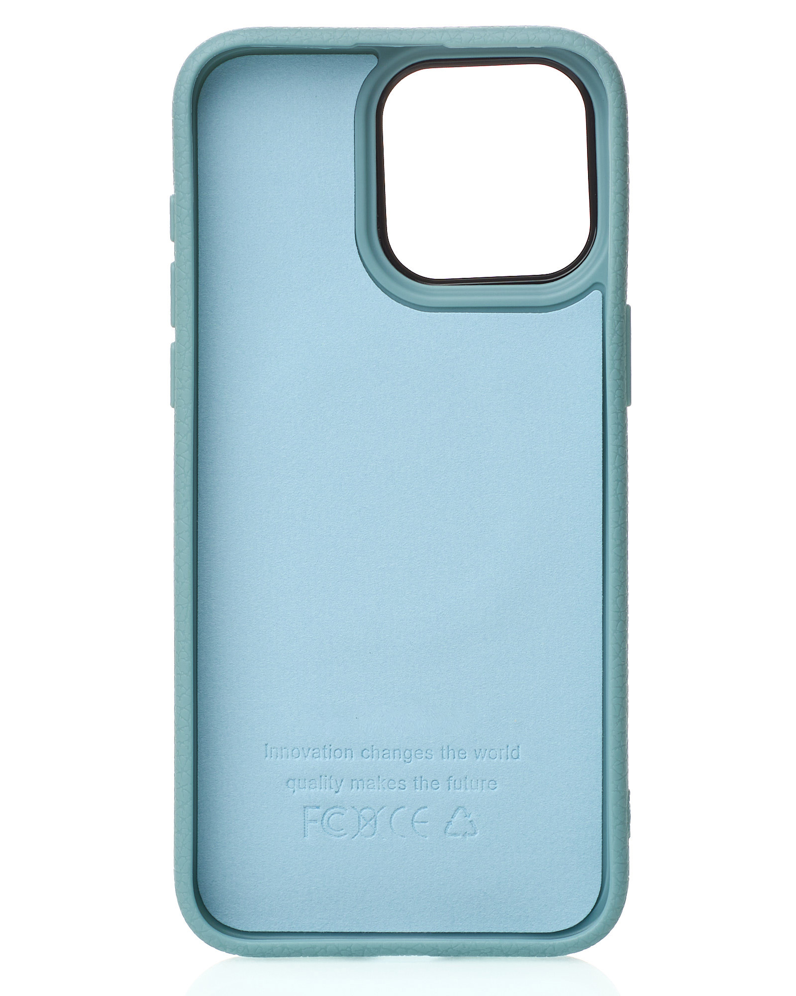 Силиконовый чехол Slim Ring Leather Textured с поддержкой MagSafe для iPhone 14 Pro wave blue