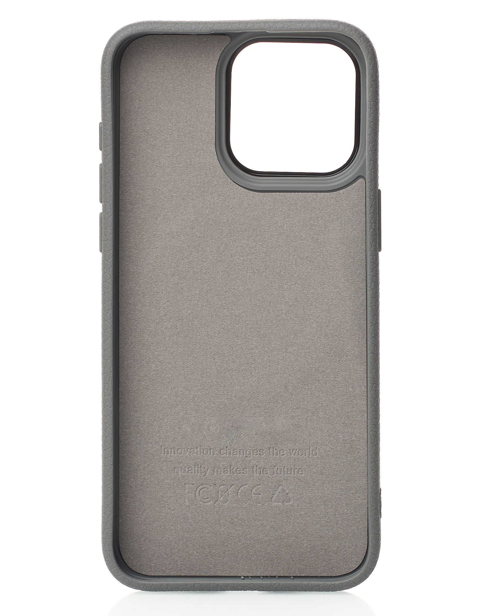 Силиконовый чехол Slim Ring Leather Textured с поддержкой MagSafe для iPhone 15 Pro stone gray