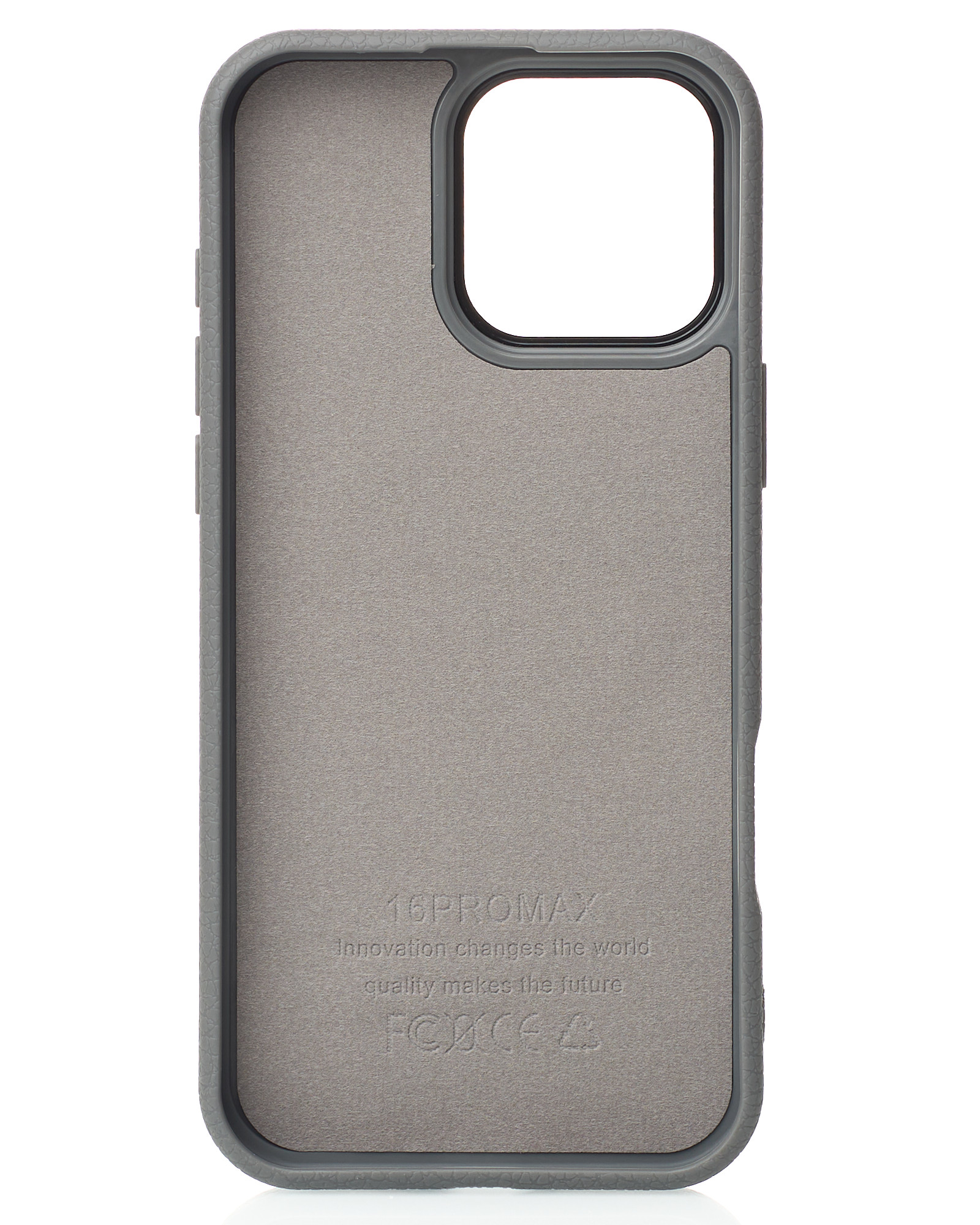 Силиконовый чехол Slim Ring Leather Textured с поддержкой MagSafe для iPhone 16 Pro stone gray