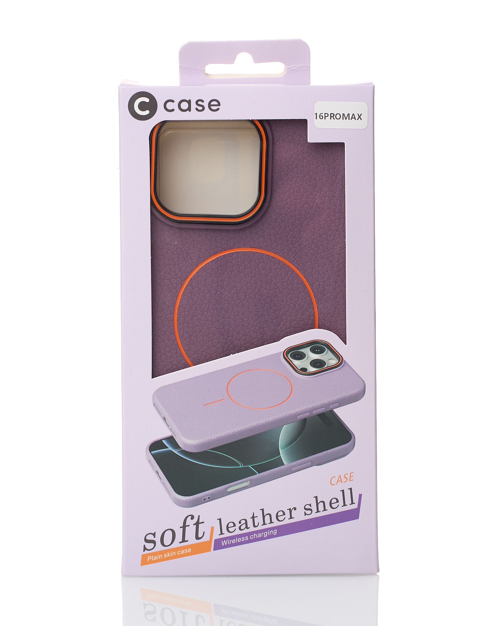 Силиконовый чехол Slim Ring Leather Textured с поддержкой MagSafe для iPhone 16 Pro Max deep purple