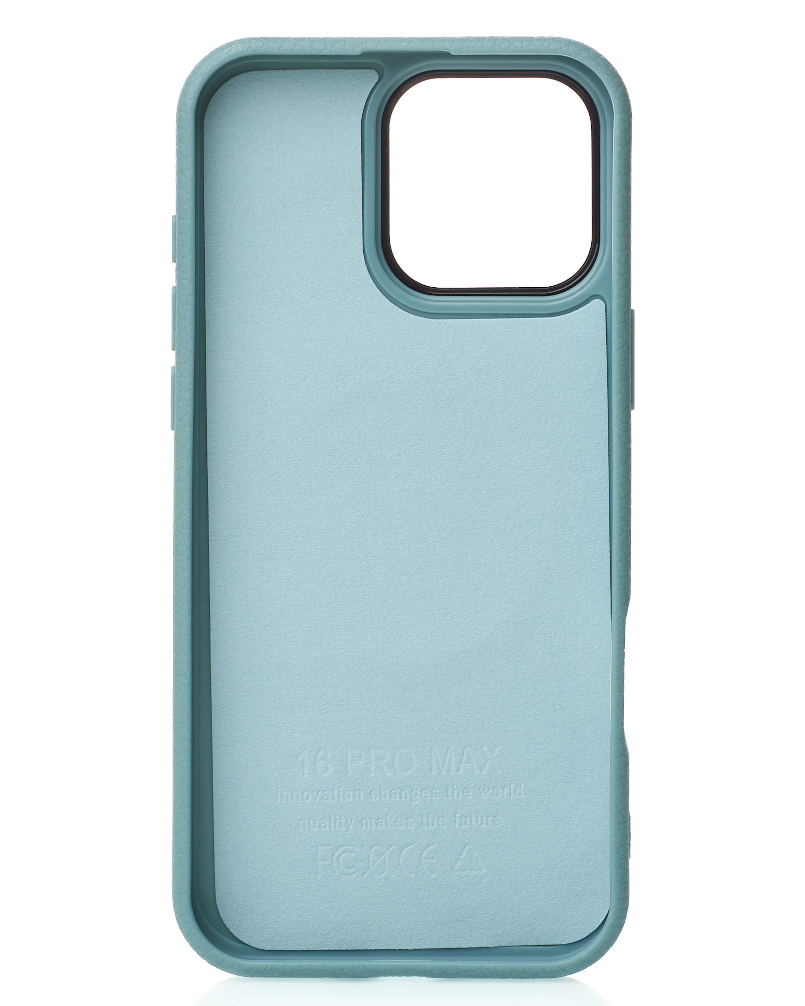 Силиконовый чехол Slim Ring Leather Textured с поддержкой MagSafe для iPhone 16 Pro Max wave blue