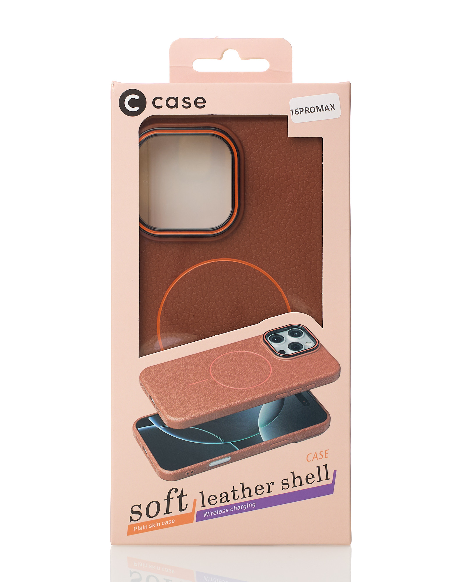 Силиконовый чехол Slim Ring Leather Textured с поддержкой MagSafe для iPhone 16 Pro Max desert titanium