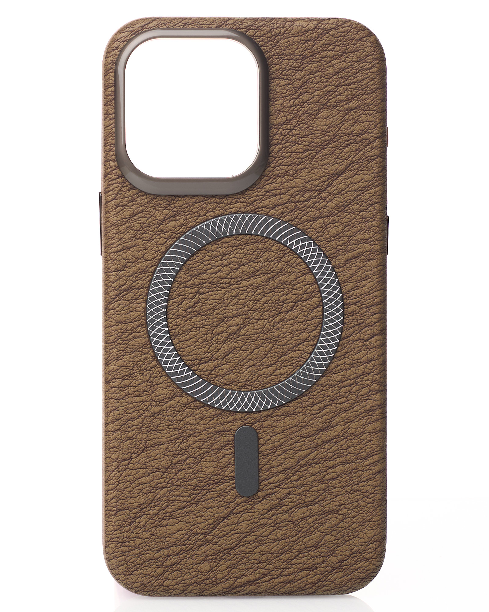 Чехол LUXURY Leather Case с поддержкой MagSafe для iPhone 15 desert titanium