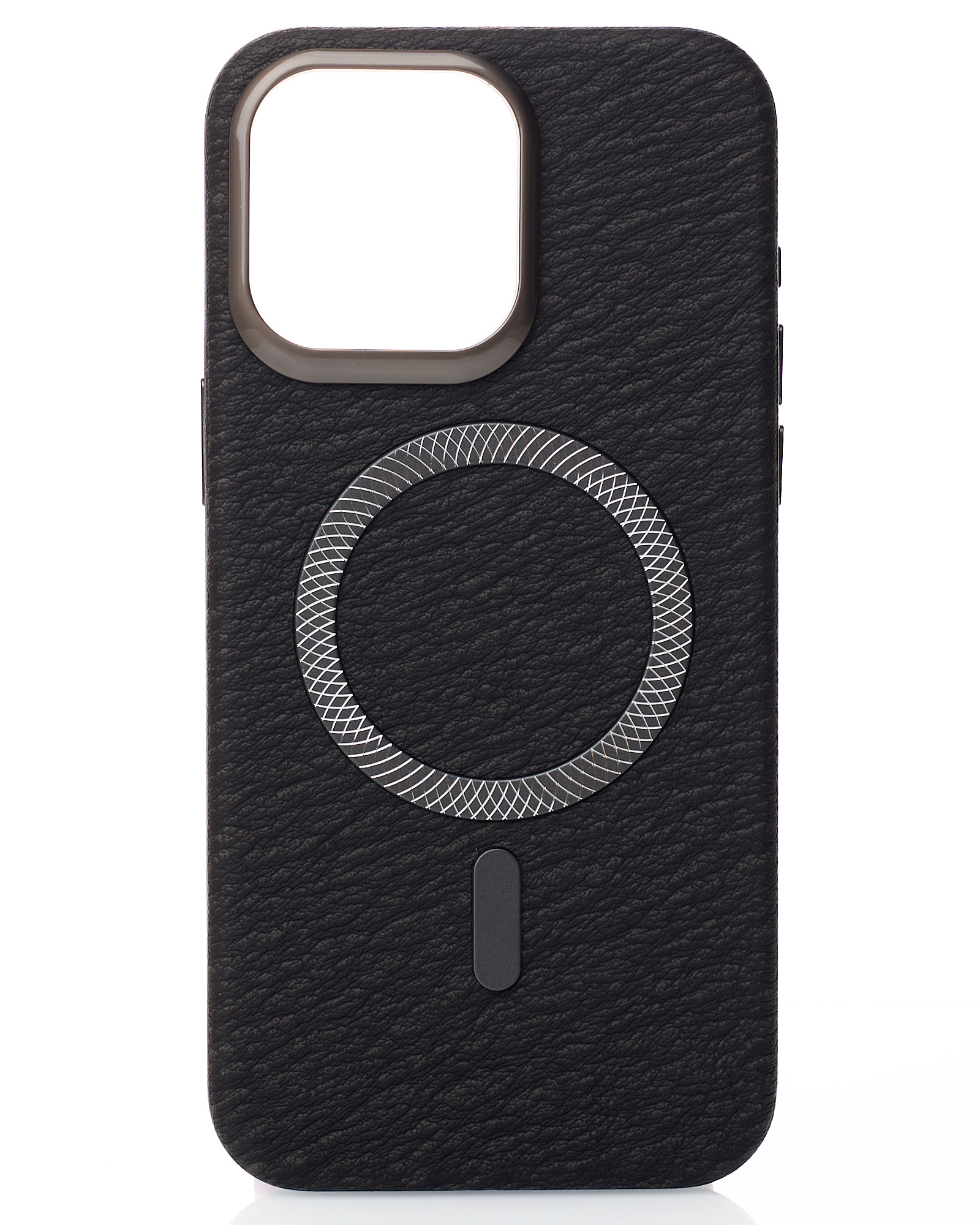 Чехол LUXURY Leather Case с поддержкой MagSafe для iPhone 15 black