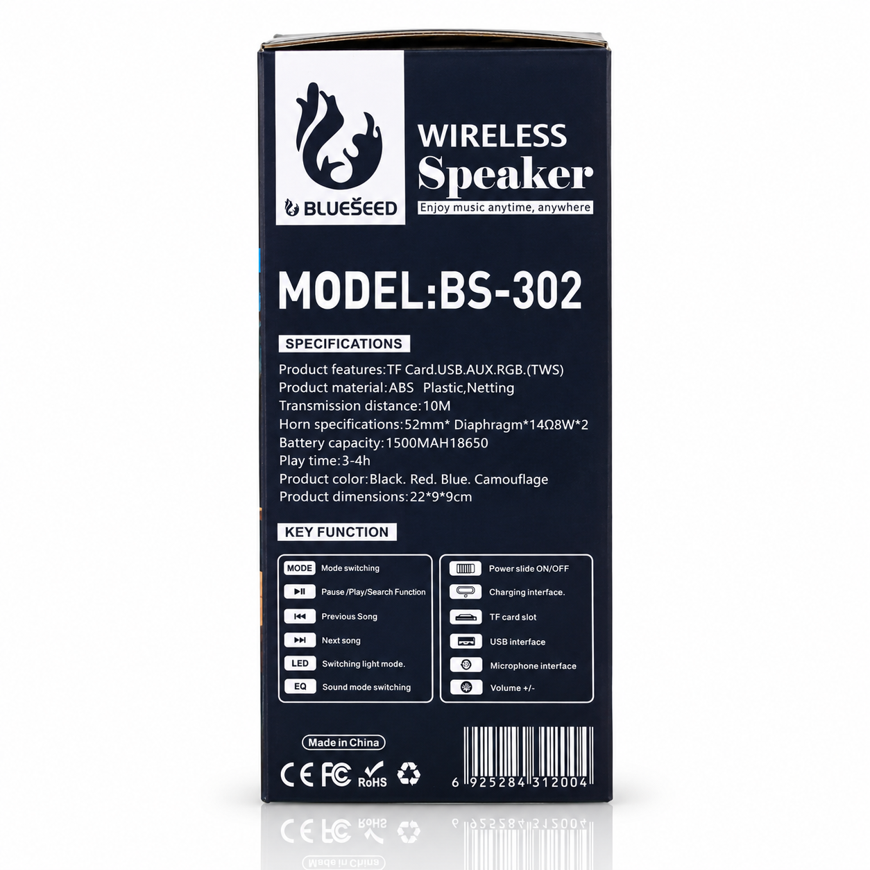 Колонка Bluetooth Blueseed BS-302 blue