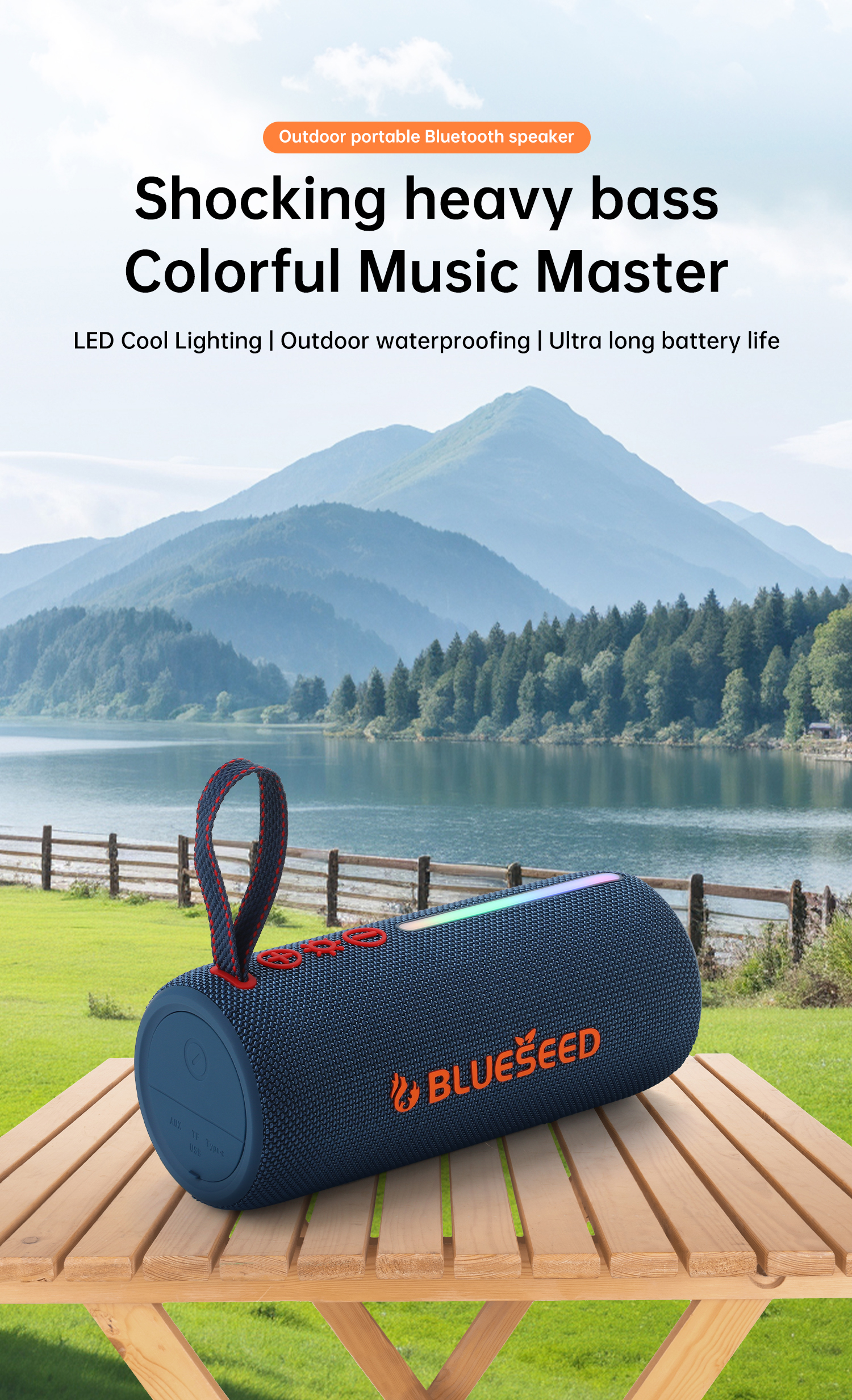 Колонка Bluetooth Blueseed BS-302 blue